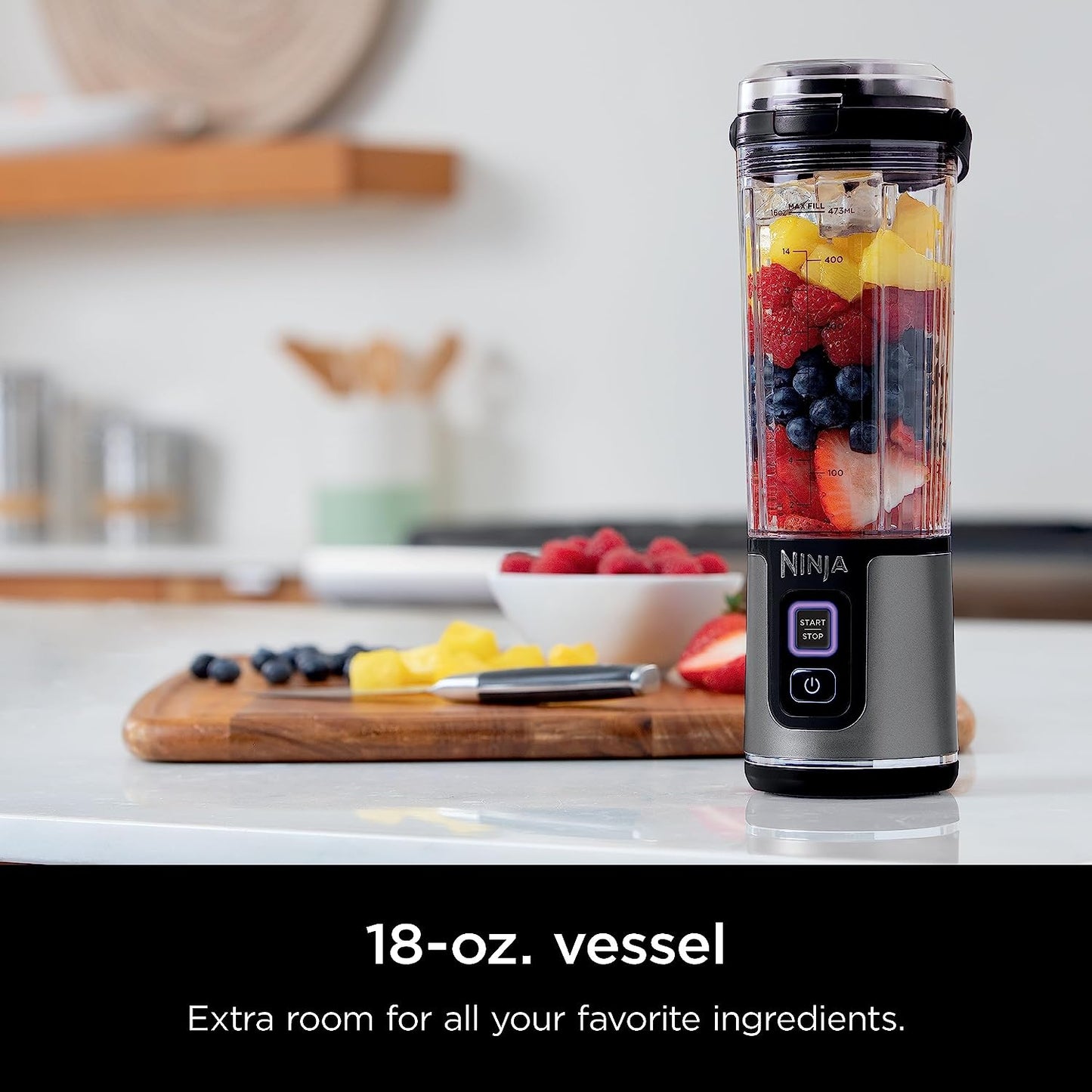 Ninja Blast Portable Blender, Cordless, 18Oz. Vessel, Personal Blender-For Shakes & Smoothies, BPA Free, Leakproof-Lid & Sip Spout, USB-C Rechargeable, Dishwasher Safe Parts, Black