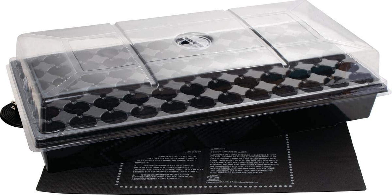 Jump Start CK64050 Germination Station W/Heat Mat Tray, 72-Cell Pack, One Size, 2" Dome