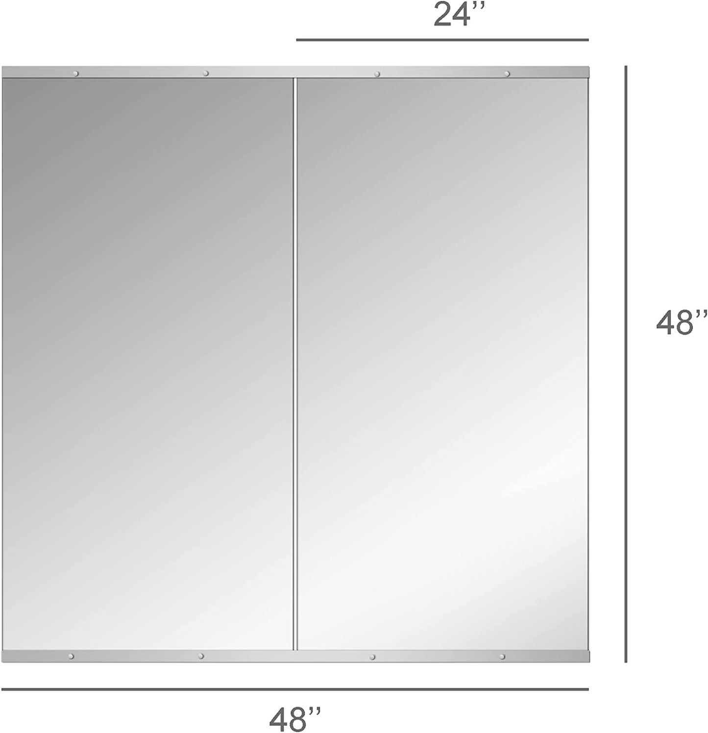 Home Gym Mirror, 48''X24''X2Pcs, Large Full Body Mirror for Yoga, Glass Frameless Mirror for Wall Mounted, Wall Mirror for Home Gym, Garage, Bedroom, Bathroom (Glass - 48''X24'' - 2PCS)