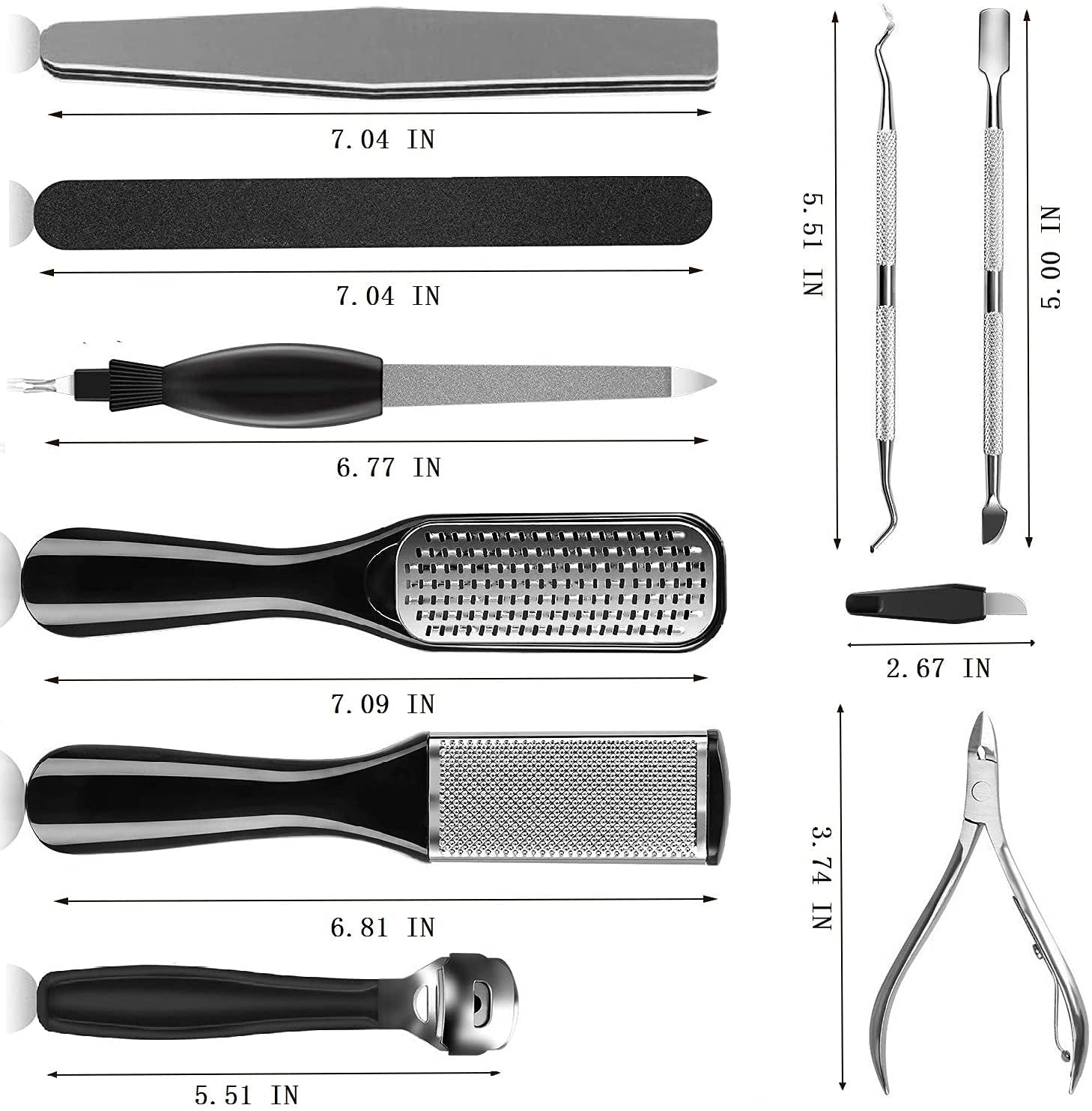 Professional Pedicure Tools Set, 26 in 1 Stainless Steel Foot Care Kit Foot Rasp Dead Skin Remover Pedicure Kit,Foot File Kit Foot Callus Remover, for Men Women Travel