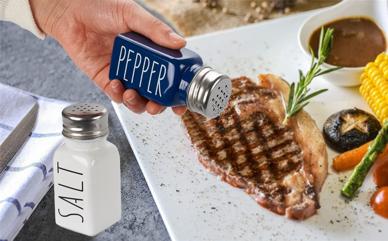 Farmhouse Salt and Pepper Shakers Set,Kitchen Decor,Glass Salt and Pepper Shakers Set,Cute Salt Shaker,Gift for Women,Modern Farmhouse Decor,Home Decor,Wedding Decorno Words Rubbing Off