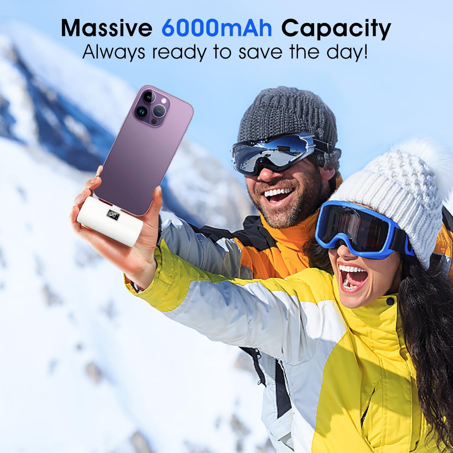 Portable Charger for Iphone, 6000Mah Small Power Bank Fast Charging (20W), Mini Cute Portable Phone Charger Battery Pack for Iphone 14/14 Pro Max/14 Plus/13/12/11/X/8 - White