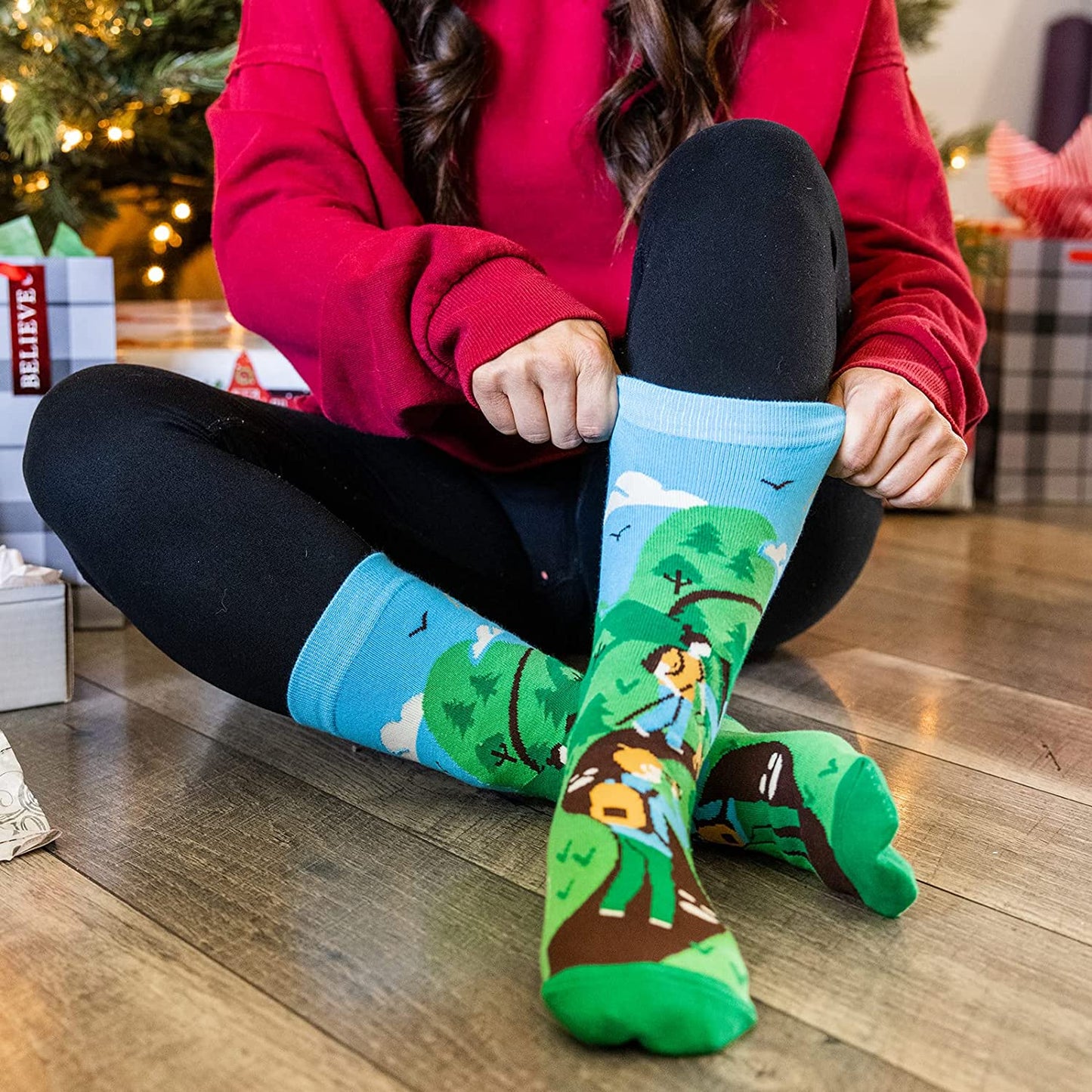 Outdoor Themed Socks for Men, Women & Teens - Funny Gifts for Camping, Biking, Hiking and More