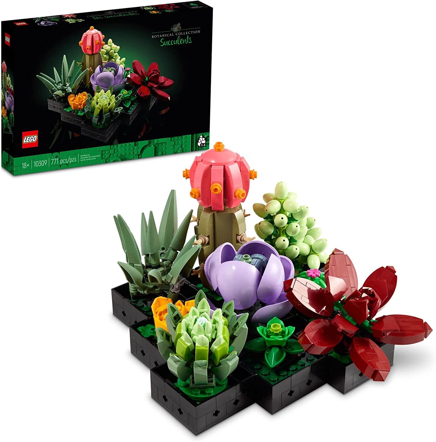 Icons Succulents - Artificial Plant Set for Adults, Mother'S Day Decoration, Creative Gift for Mother'S Day or Housewarming, Botanical Collection Flower Bouquet Kit, 10309