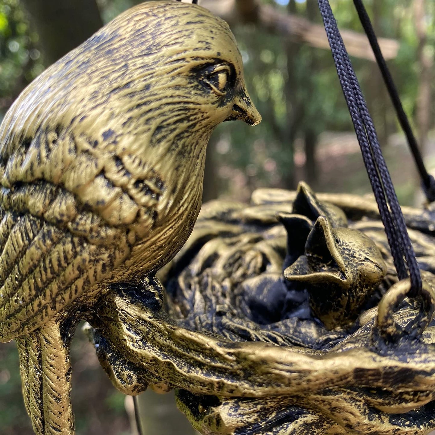 Gardenvy Bird Nest Wind Chime, Bird Bells Chimes with 12 Wind Bells for Glory Mother’S Love Gift, Garden Backyard Church Hanging Decor, Bronze