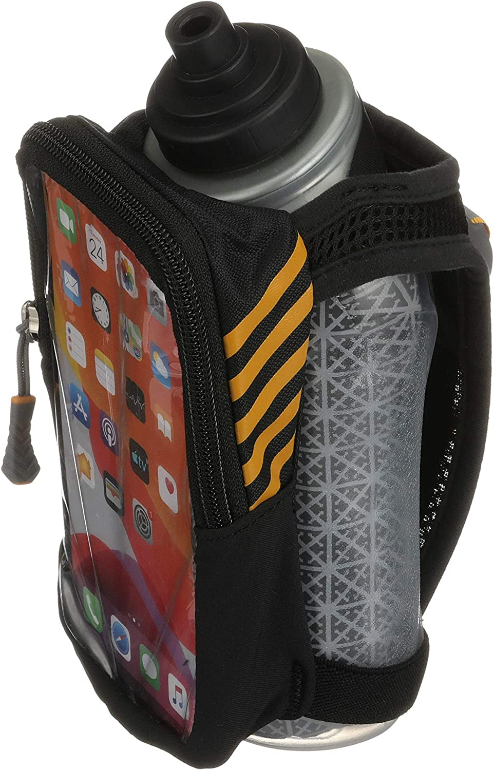Speedview Flask, Handheld Water Bottle & Phone Case Holder, Insulated for Running & Walking, 18Oz
