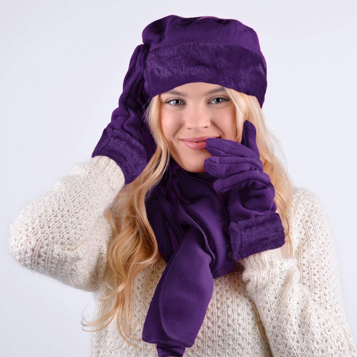 Women'S Warm Fleece Winter - Women'S Hat and Glove Set + Hats Gloves Scarves for Women