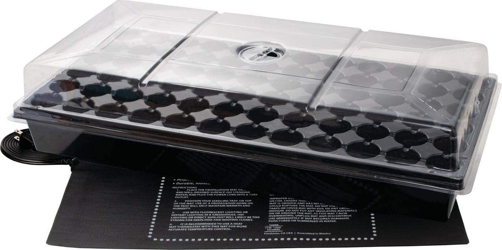 Jump Start CK64050 Germination Station W/Heat Mat Tray, 72-Cell Pack, One Size, 2" Dome