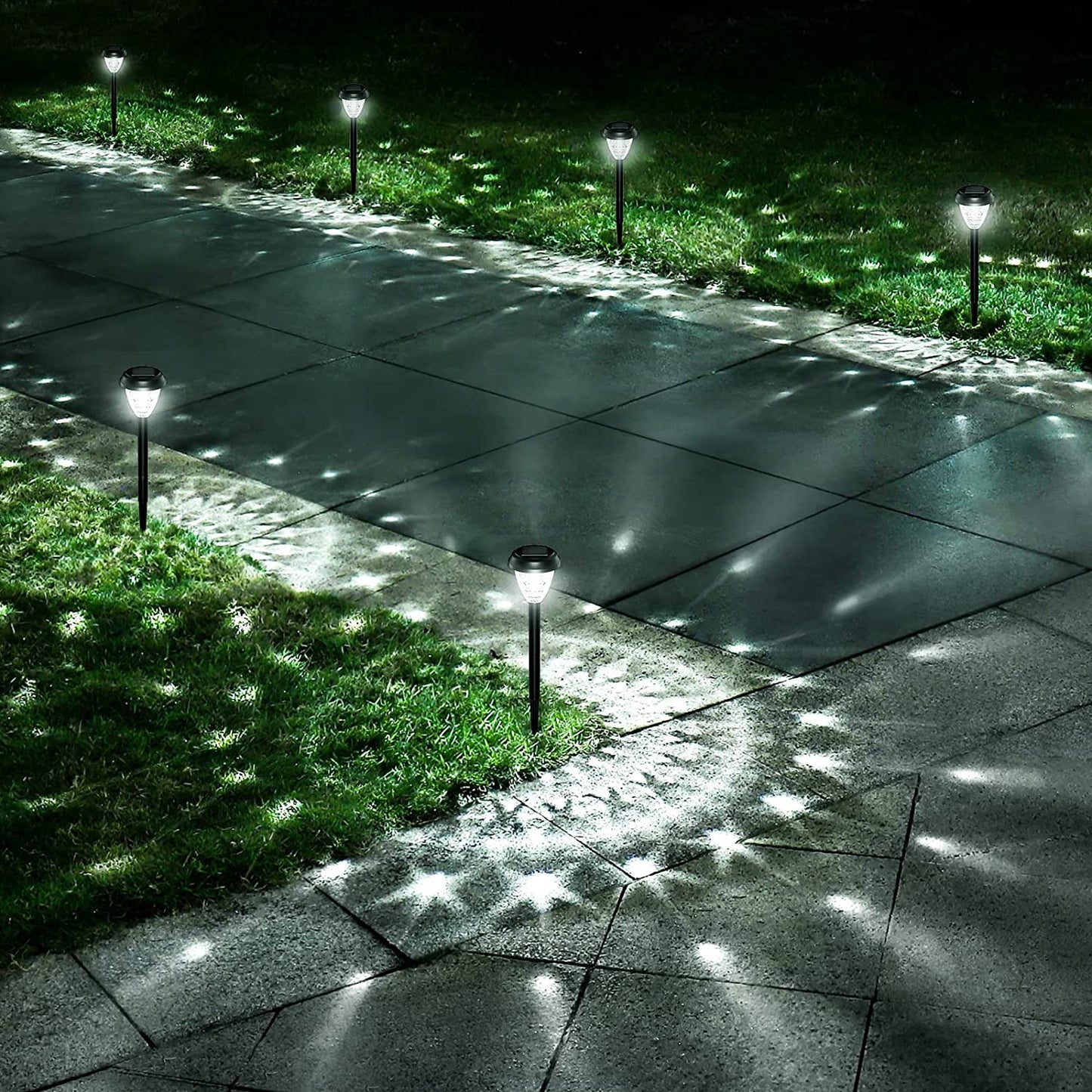 Super Bright Solar Lights Outdoor Waterproof 10 Pack, Dusk to Dawn up to 12 Hrs Solar Powered Outdoor Pathway Garden Lights Auto On/Off, LED Landscape Lighting Decorative for Walkway Patio Yard