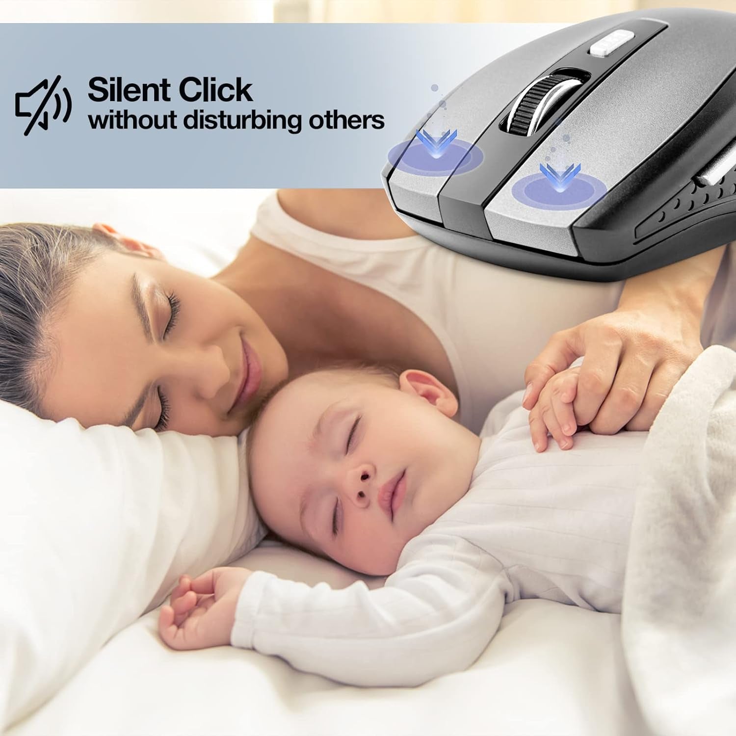 Ultra Scroll Wireless Mouse, 2.4Ghz Wireless Mouse Computer Mouse 1200DPI,6 Buttons with Nano Receiver for Laptop,Pc,Chromebook,Computer,Notebook,Office (Grey)