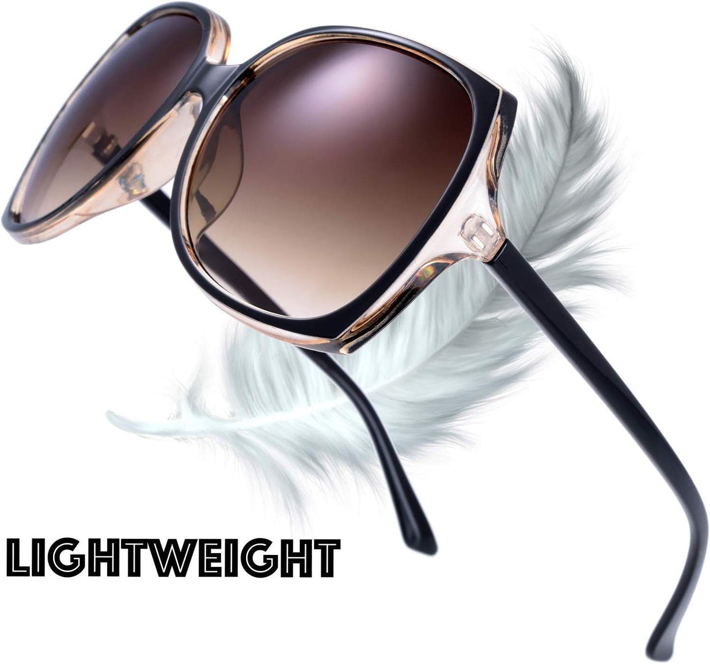 Women'S Oversized Square Jackie O Cat Eye Hybrid Butterfly Fashion Sunglasses - Exquisite Packaging