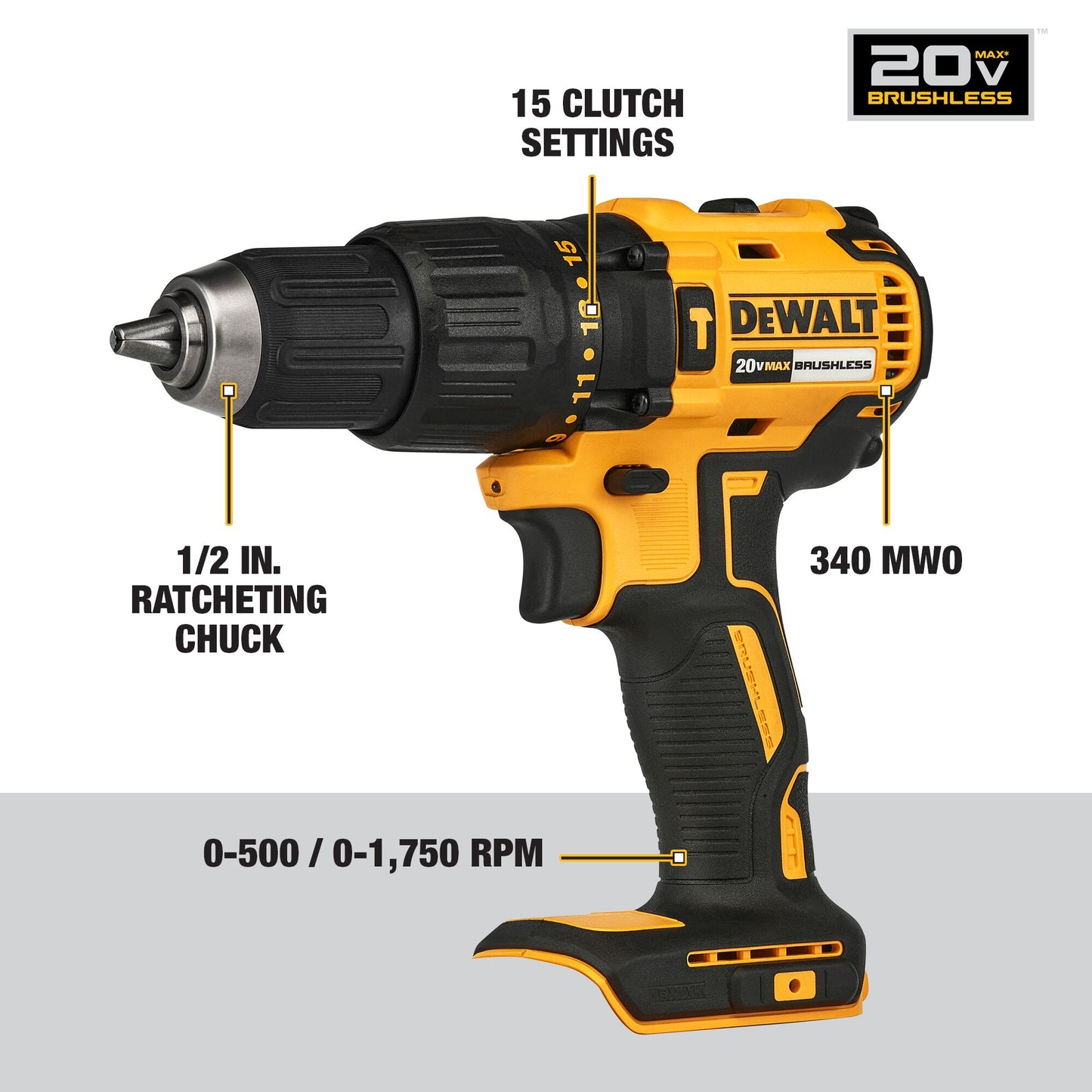 DEWALT 6-Tool 20-Volt Max Brushless Power Tool Combo Kit with Soft Case (2-Batteries and Charger Included)