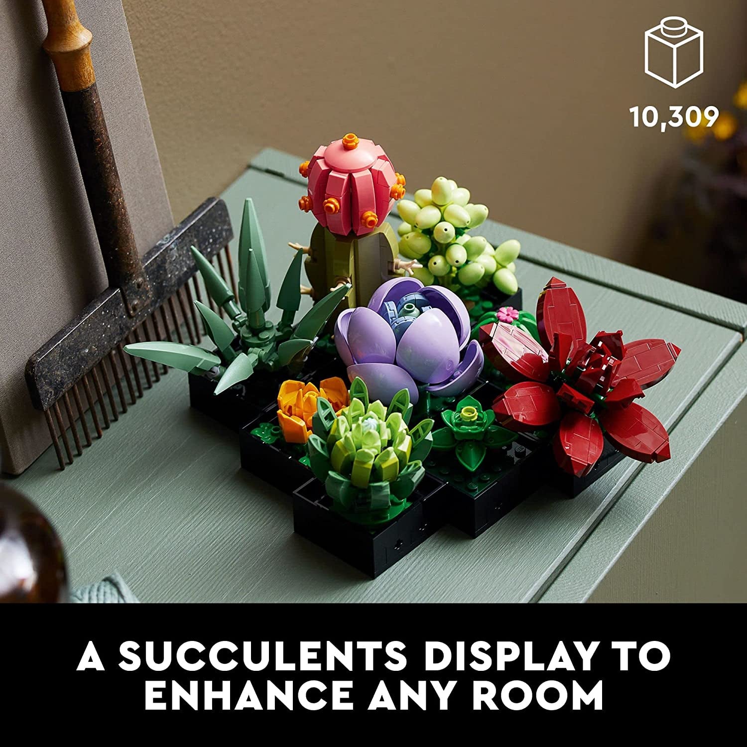 Icons Succulents - Artificial Plant Set for Adults, Mother'S Day Decoration, Creative Gift for Mother'S Day or Housewarming, Botanical Collection Flower Bouquet Kit, 10309