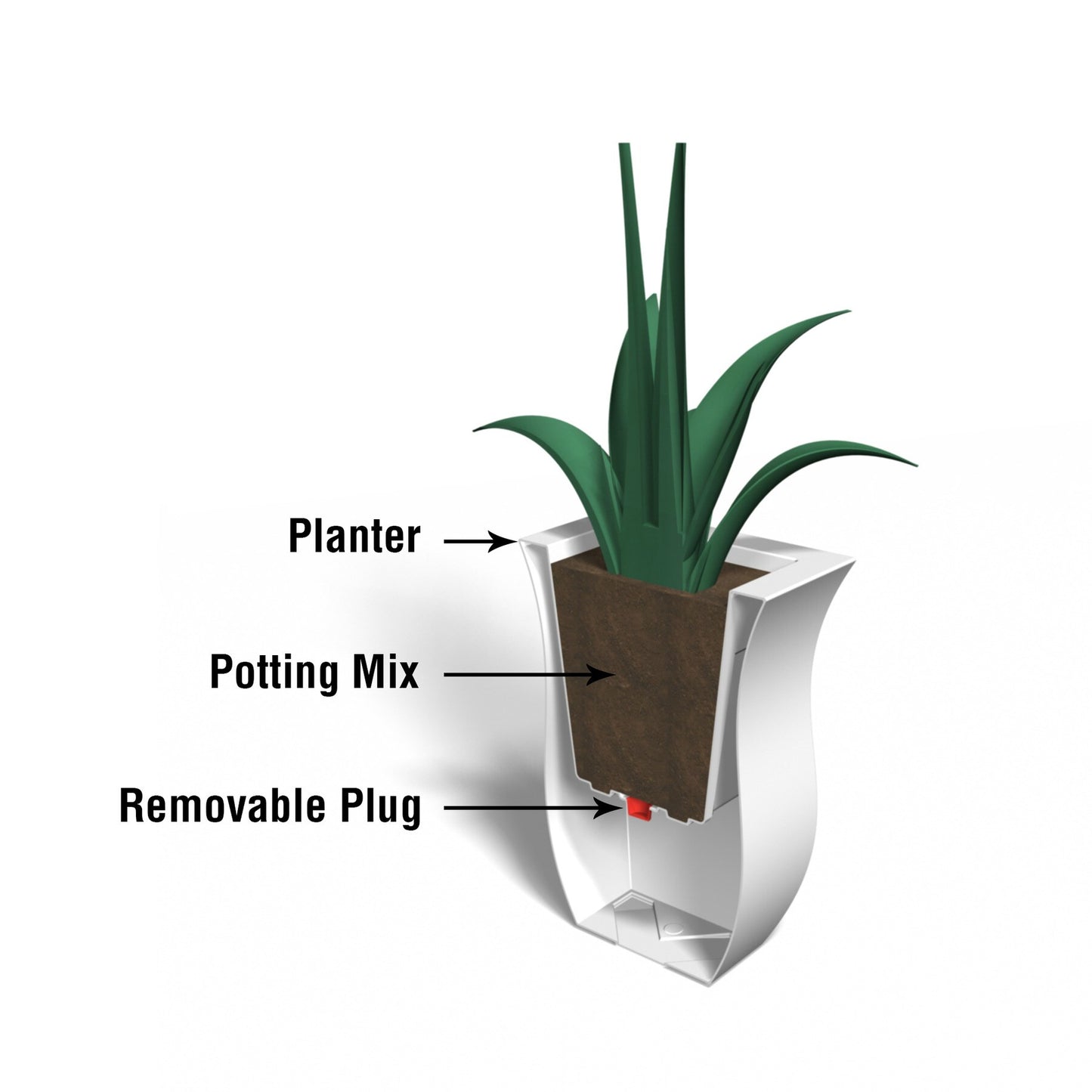 mayne self watering planter Mayne 11.7-In X 22-In Resin Self Watering Planter – Greater Happy Outdoors and Health