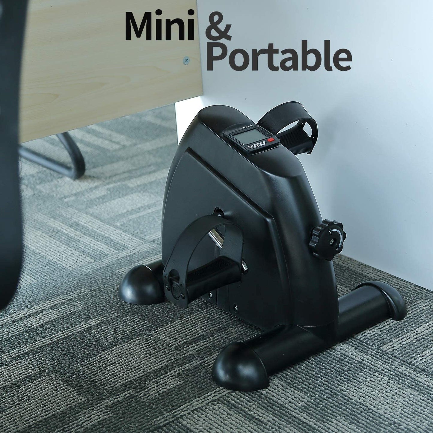 Mini Exercise Bike, Himaly under Desk Bike Pedal Exerciser Portable Foot Cycle Arm & Leg Peddler Machine with LCD Screen Displays