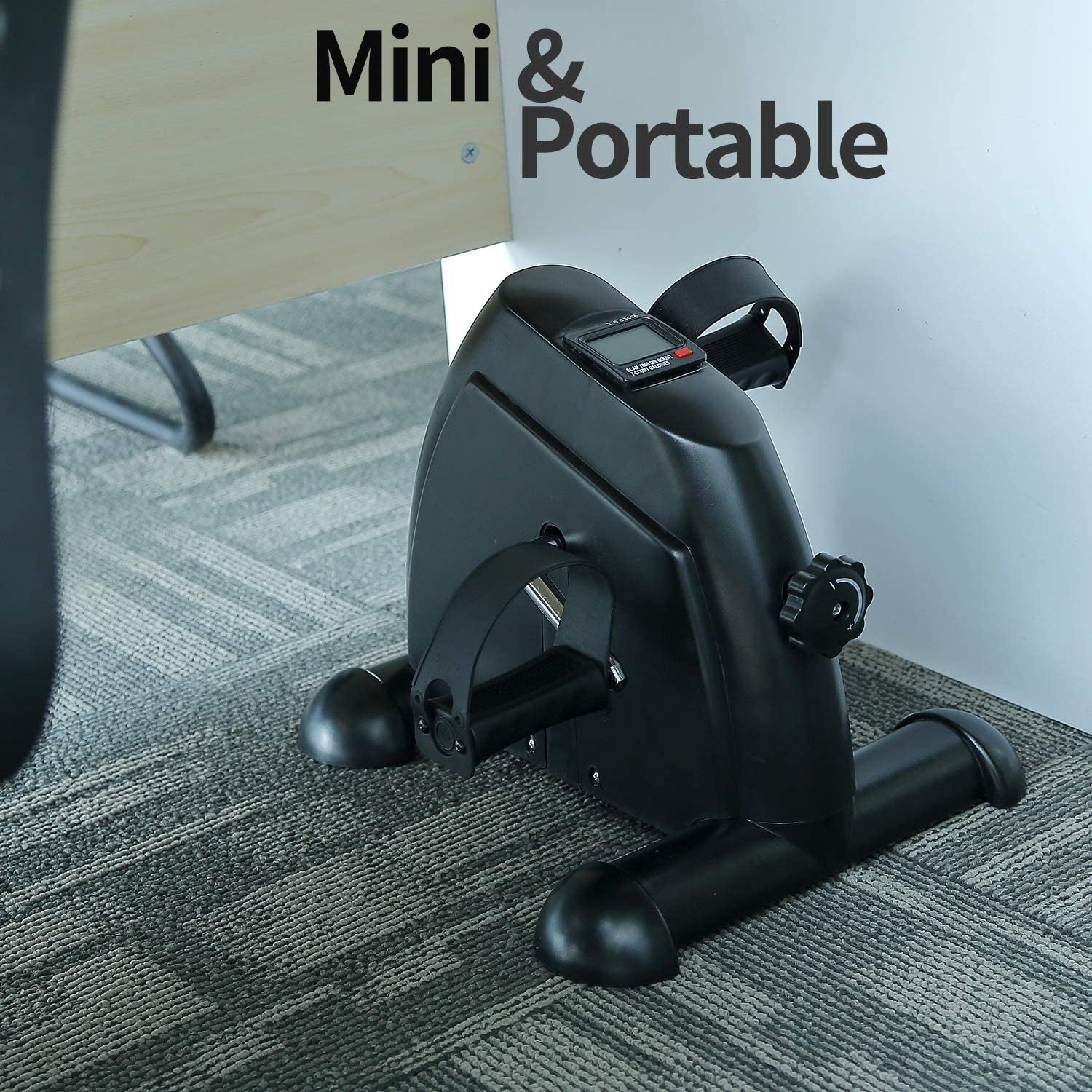 Mini Exercise Bike, Himaly under Desk Bike Pedal Exerciser Portable Foot Cycle Arm & Leg Peddler Machine with LCD Screen Displays