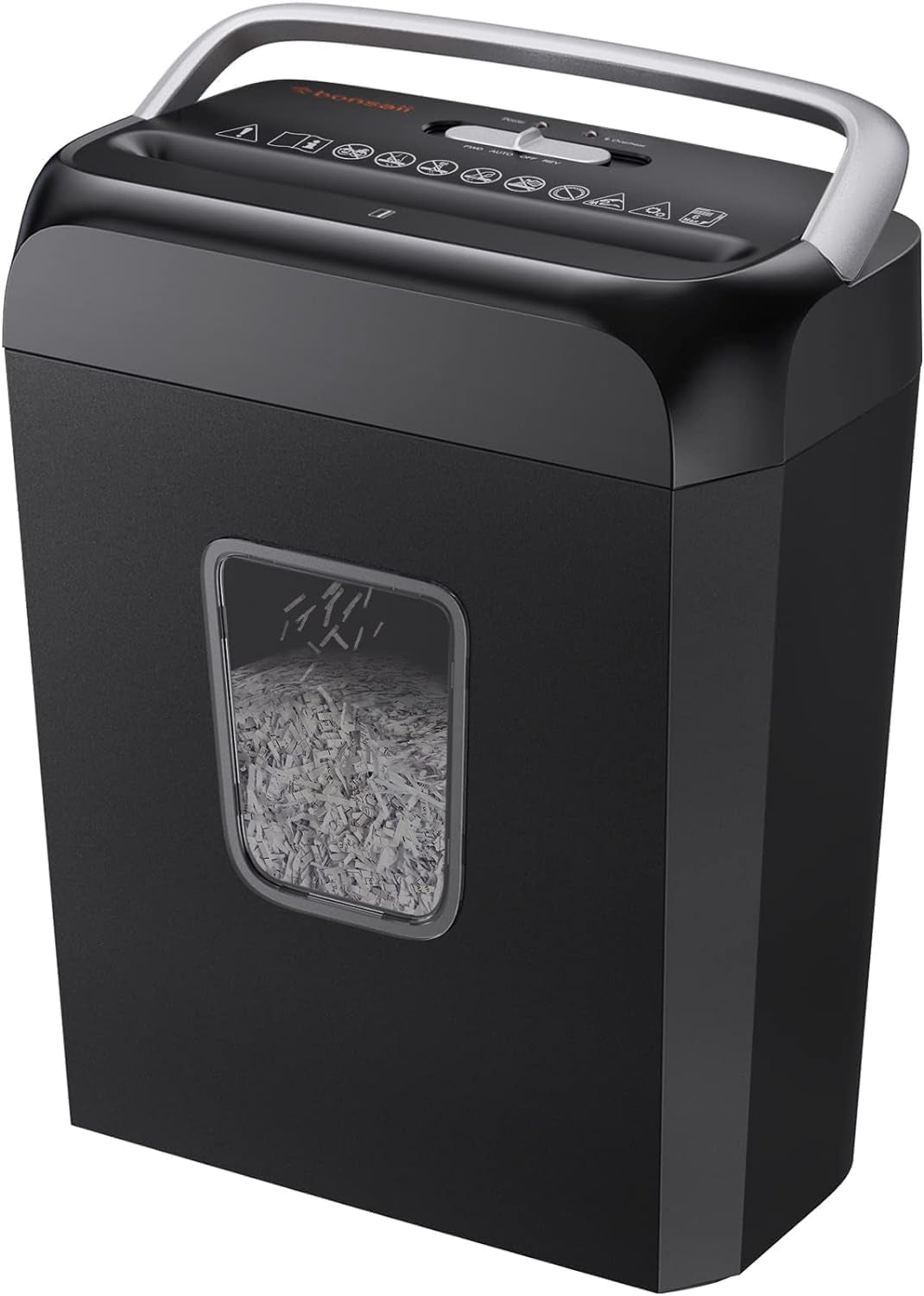 Paper Shredder for Home Use,6-Sheet Crosscut Paper and Credit Card Shredder for Home Office with Handle for Document,Mail,Staple,Clip-3.4 Gal Wastebasket(C237-B)