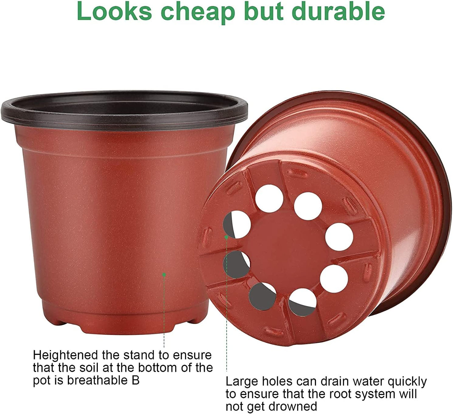 Plant Nursery Pots with Humidity Dome 4" Soft Transparent Plastic Gardening Pot Planting Containers Cups Planter Small Starter Seed Starting Trays for Seedling with 10Pcs Plant Labels，30 Sets