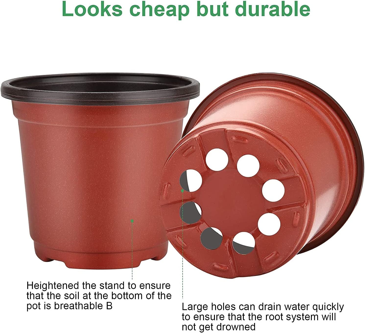 Plant Nursery Pots with Humidity Dome 4" Soft Transparent Plastic Gardening Pot Planting Containers Cups Planter Small Starter Seed Starting Trays for Seedling with 10Pcs Plant Labels，30 Sets