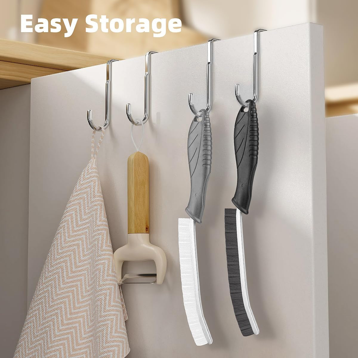 Hard Bristle Crevice Cleaning Brush - Multifunctional Gap Cleaning Brush, Cleaning Tools for Household Use, Home, Kitchen, Bathroom, Window, Vehicle, Faucets, Toilet, Grout (Black Handles)