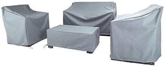 Baner Garden N87 4-Piece Outdoor Veranda Patio Garden Furniture Cover Set with 600D Durable and Water Resistant Fabric (Grey)