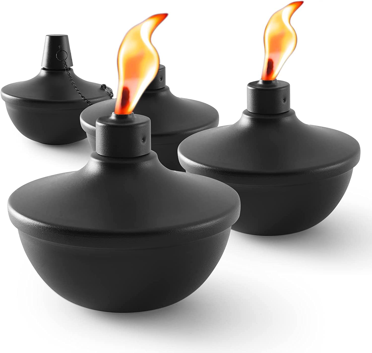 4 Pack Metal Table Top Torches, 22Oz Citronella Torches for Outside, Refillable Flame Light Torch, Decorative Tabletop Lantern