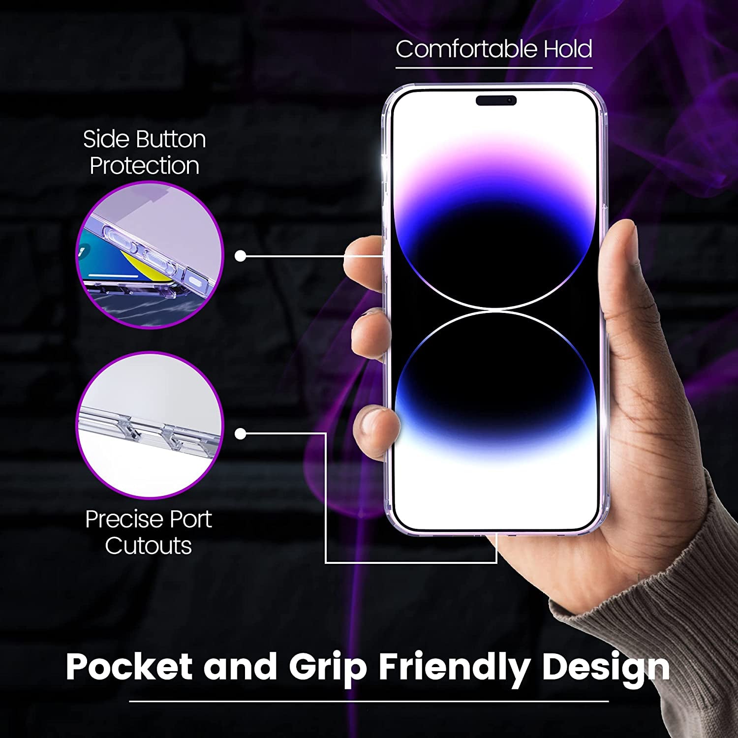 Designed for Iphone 14 Pro Max Case - Crystal Clear Shockproof Protection with PC Back & TPU Bumpers - Magsafe Compatible - Non-Yellowing & Non-Slip Iphone 14 Pro Max Clear Case