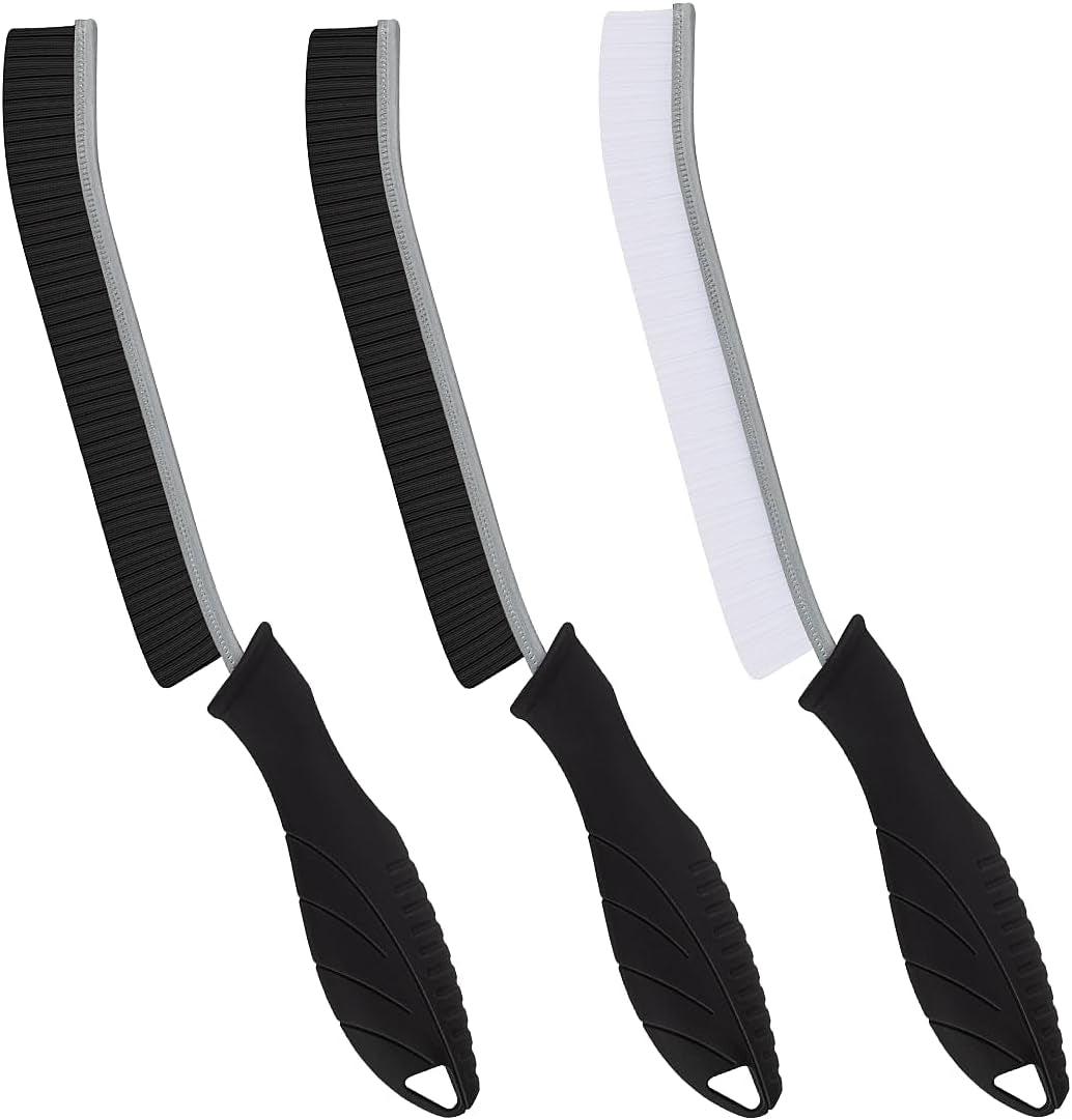 Hard Bristle Crevice Cleaning Brush - Multifunctional Gap Cleaning Brush, Cleaning Tools for Household Use, Home, Kitchen, Bathroom, Window, Vehicle, Faucets, Toilet, Grout (Black Handles)