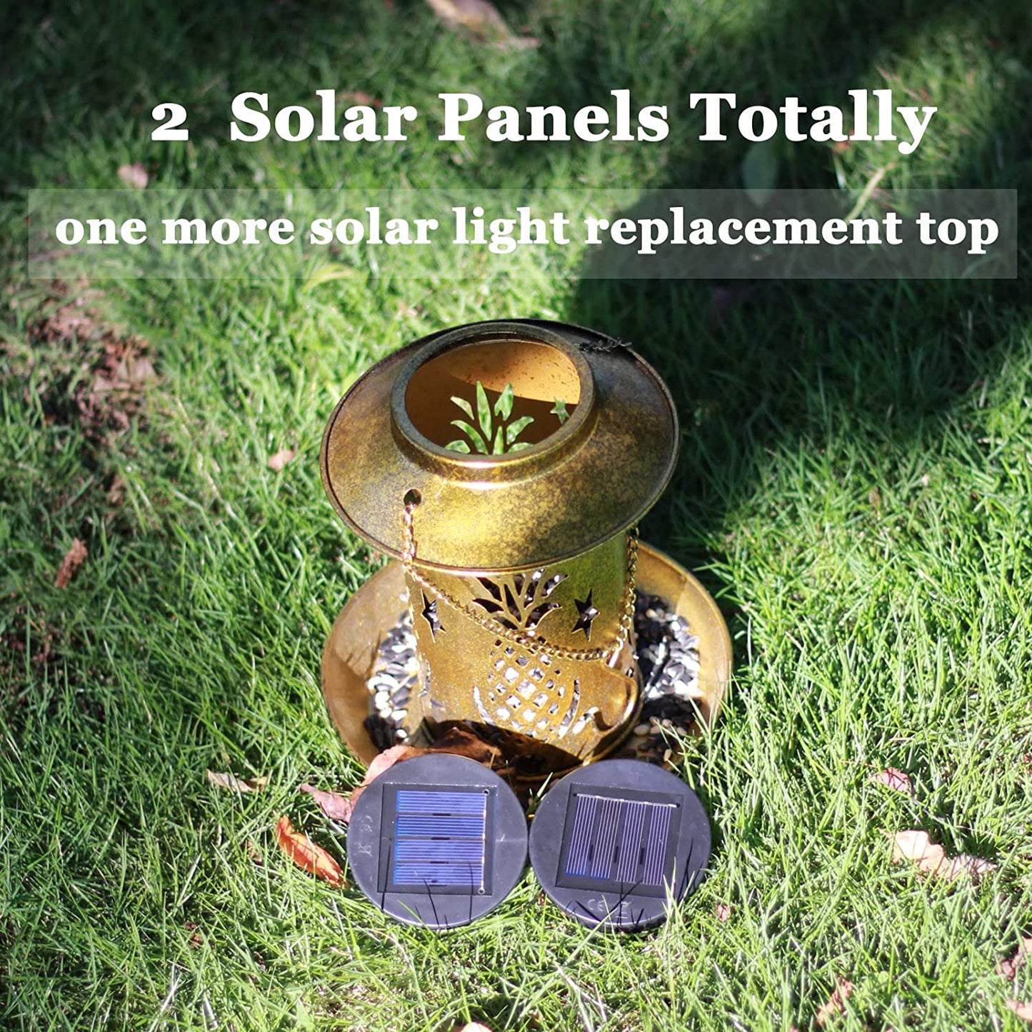 Bird Feeders Gifts for Bird Lover, Copper Metal Wild Bird Feeder for Cardinals, Solar Garden Lantern Birdfeeder 3Lbs Large Capacity, One More Solar Panel for Replacement.