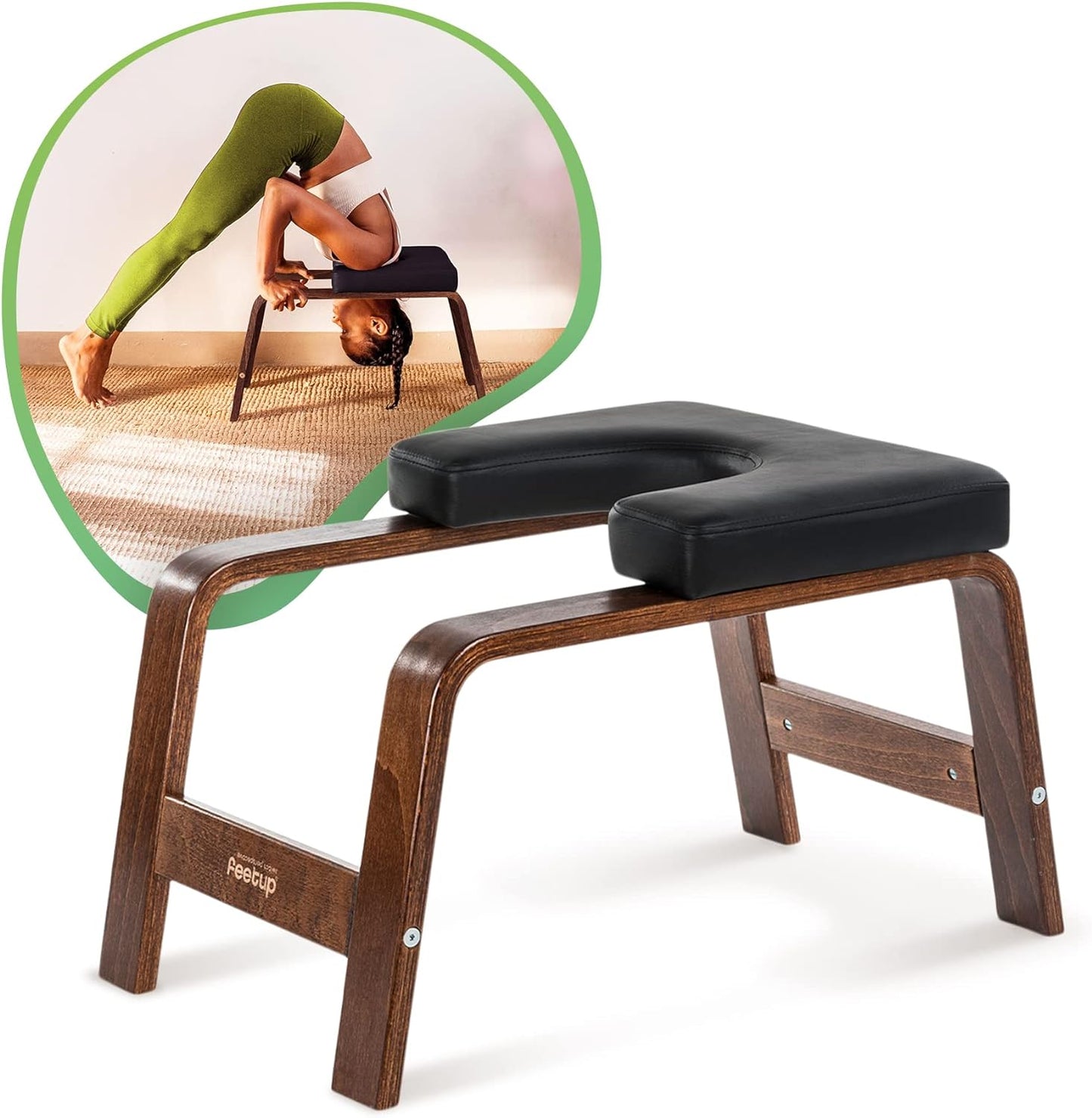 Yoga Headstand Bench, Vegan Handstand Trainer Bench and Stand, Strength Training Inversion Equipment for Relaxation and Strength, Includes App & Starter Kit, 1 Worldwide