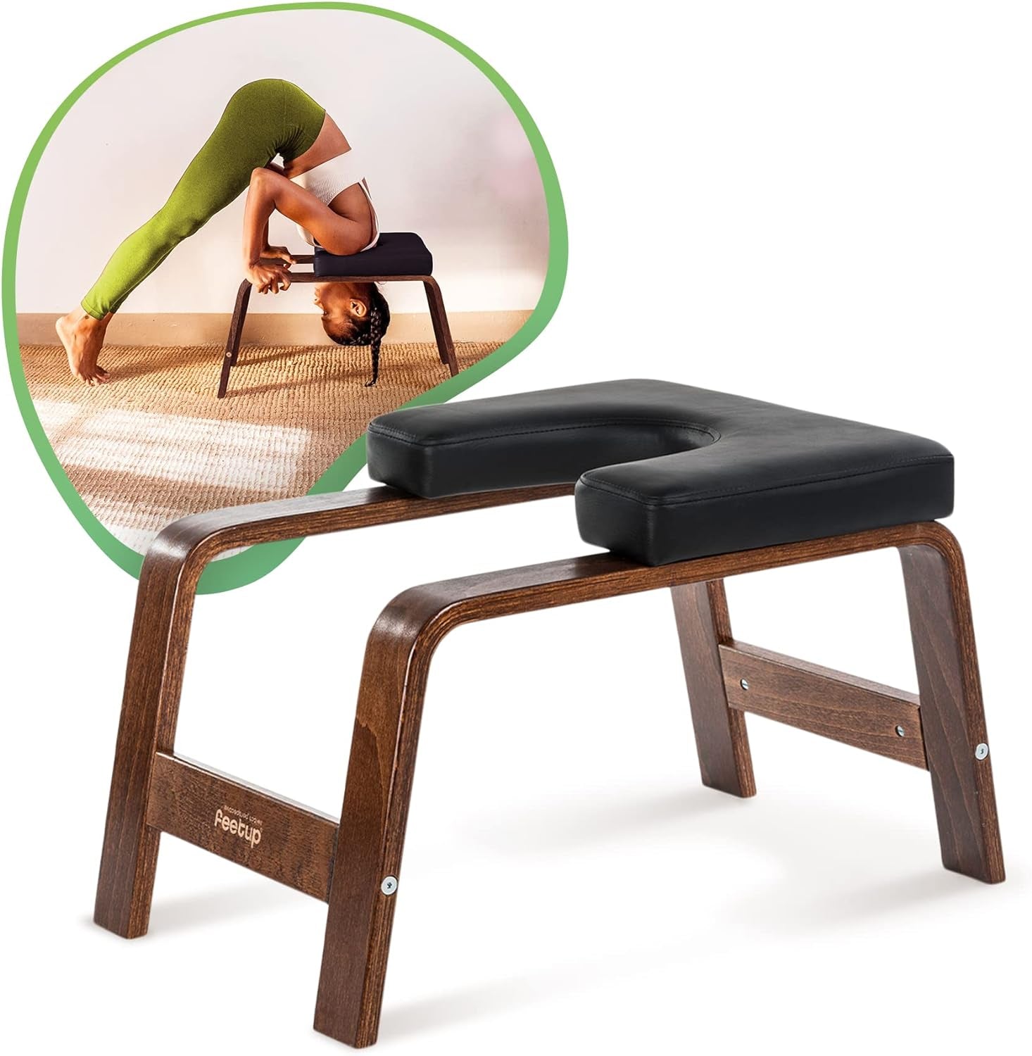 Yoga Headstand Bench, Vegan Handstand Trainer Bench and Stand, Strength Training Inversion Equipment for Relaxation and Strength, Includes App & Starter Kit, 1 Worldwide