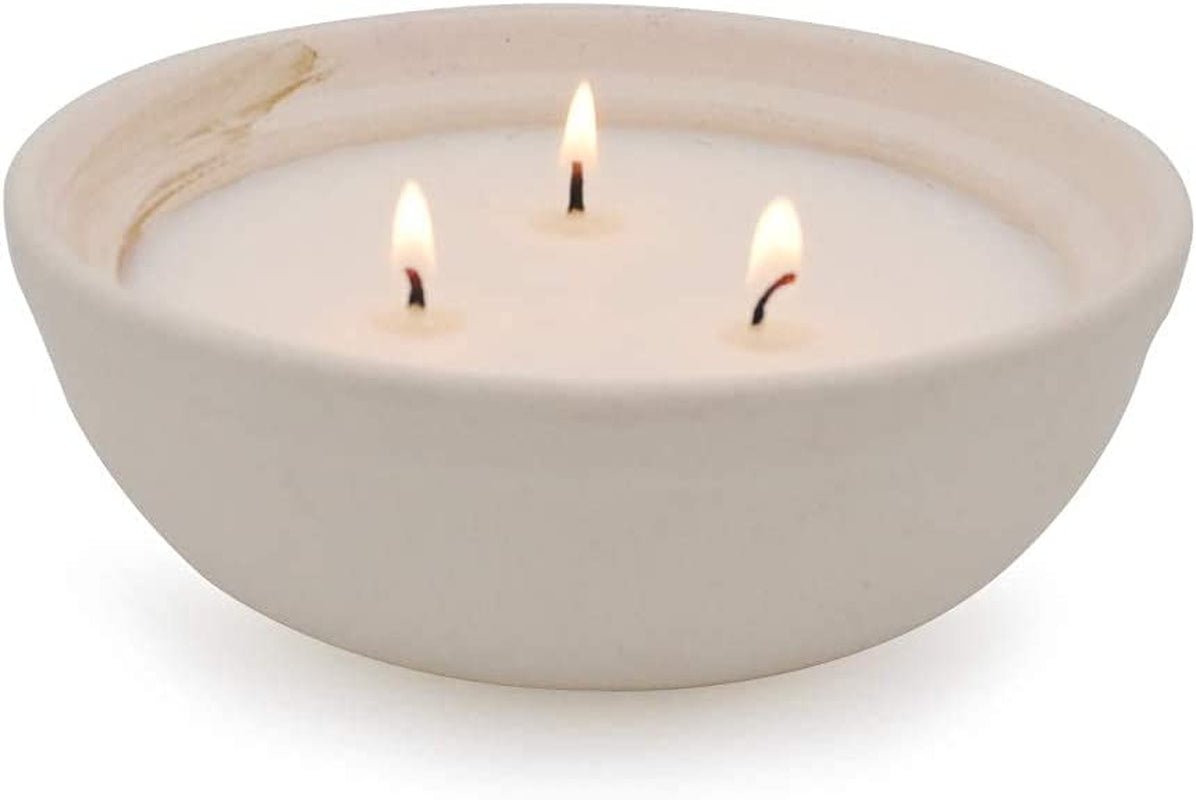 Citronella Candles in Coarse Pottery Container, Natural Soy Wax Candle Outdoor and Indoor