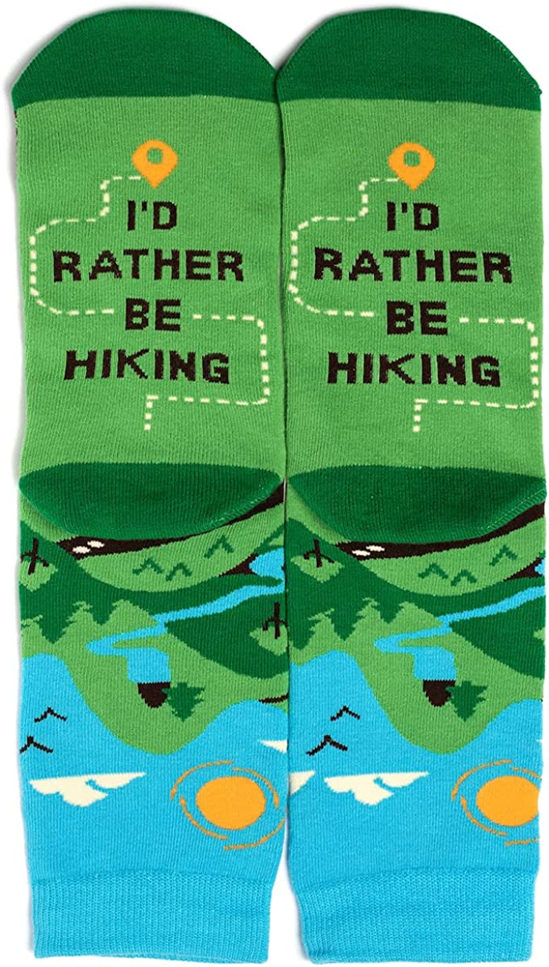 Outdoor Themed Socks for Men, Women & Teens - Funny Gifts for Camping, Biking, Hiking and More