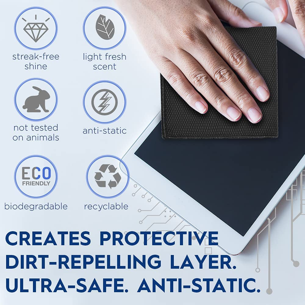 Screen Cleaner Spray (16Oz) – Best Large Cleaning Kit for LCD LED Matte TV, Smartphone, Ipad, Laptop, Touchscreen, Computer Monitor, Other Electronic Devices – Microfiber Cloth Wipes and 2 Sprayers