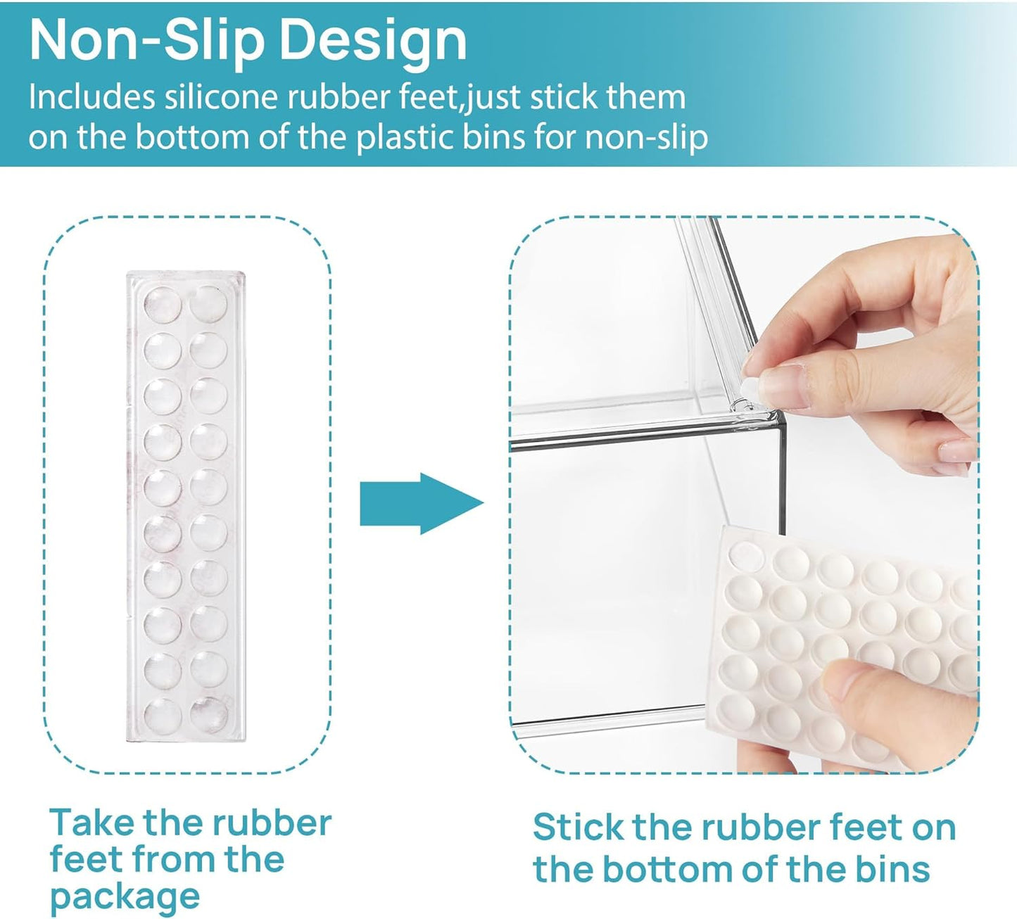 4 Pack Clear Stackable Storage Drawers, 4.4'' Tall Acrylic Bathroom Makeup Organizer,Plastic Storage Bins for Vanity, Undersink, Kitchen Cabinets, Pantry, Home Organization and Storage