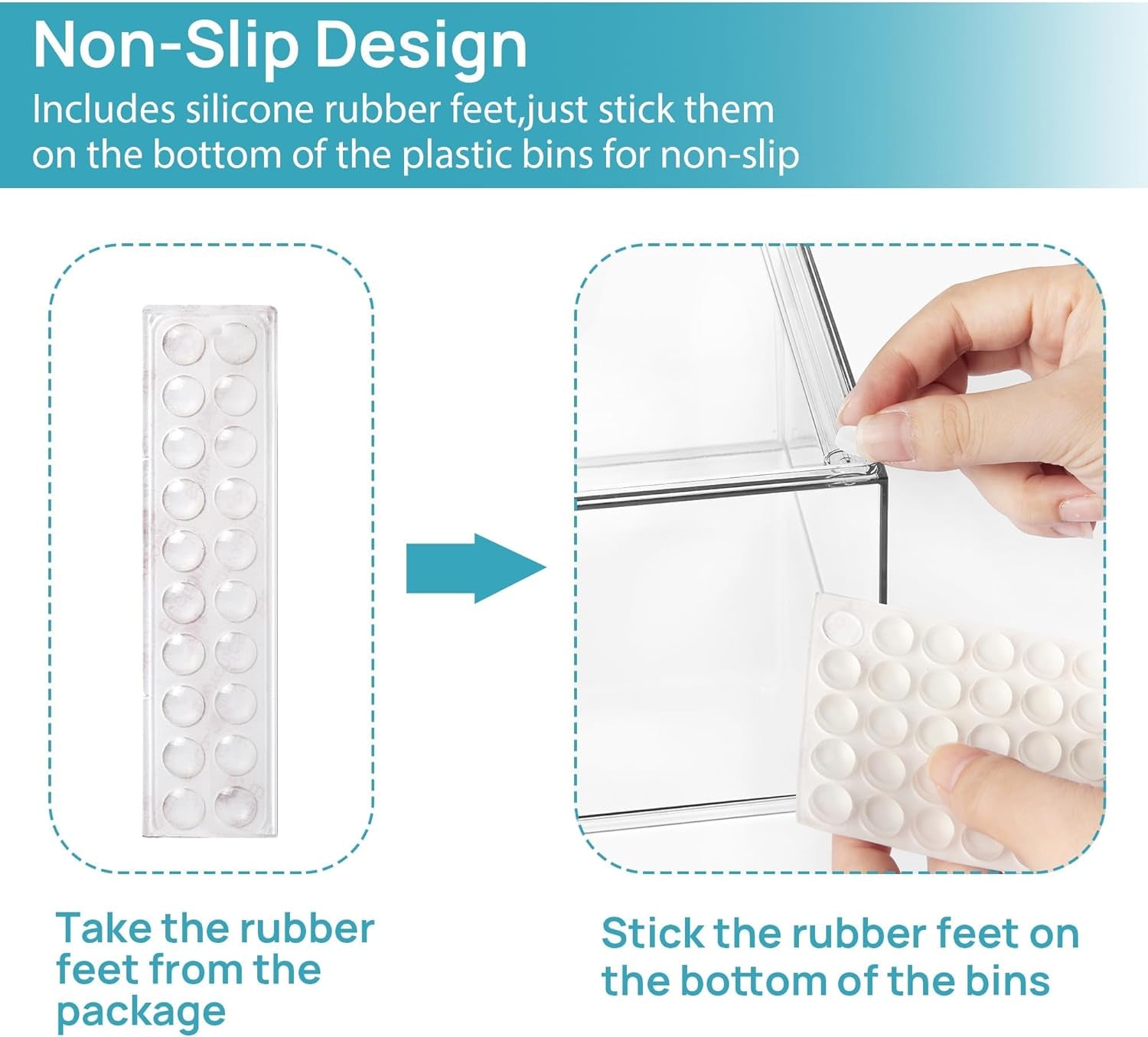 4 Pack Clear Stackable Storage Drawers, 4.4'' Tall Acrylic Bathroom Makeup Organizer,Plastic Storage Bins for Vanity, Undersink, Kitchen Cabinets, Pantry, Home Organization and Storage