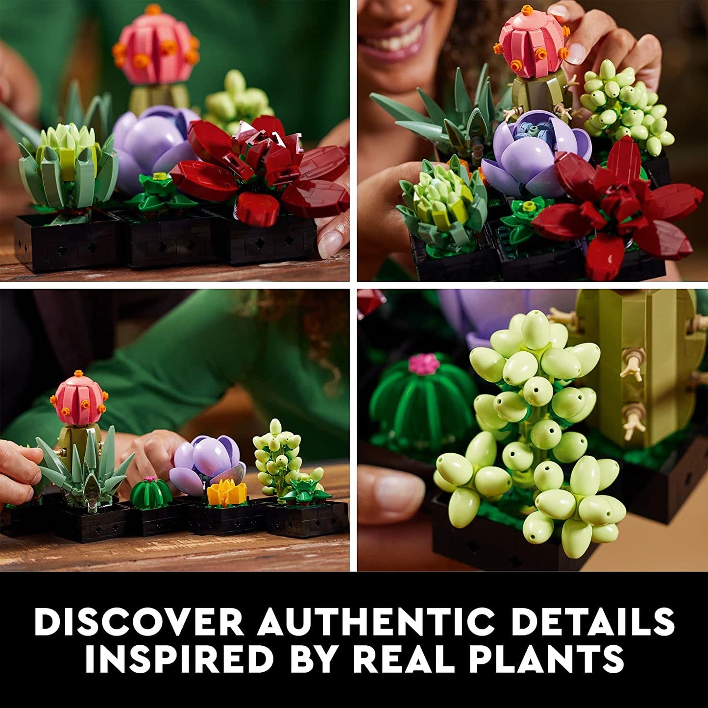 Icons Succulents - Artificial Plant Set for Adults, Mother'S Day Decoration, Creative Gift for Mother'S Day or Housewarming, Botanical Collection Flower Bouquet Kit, 10309