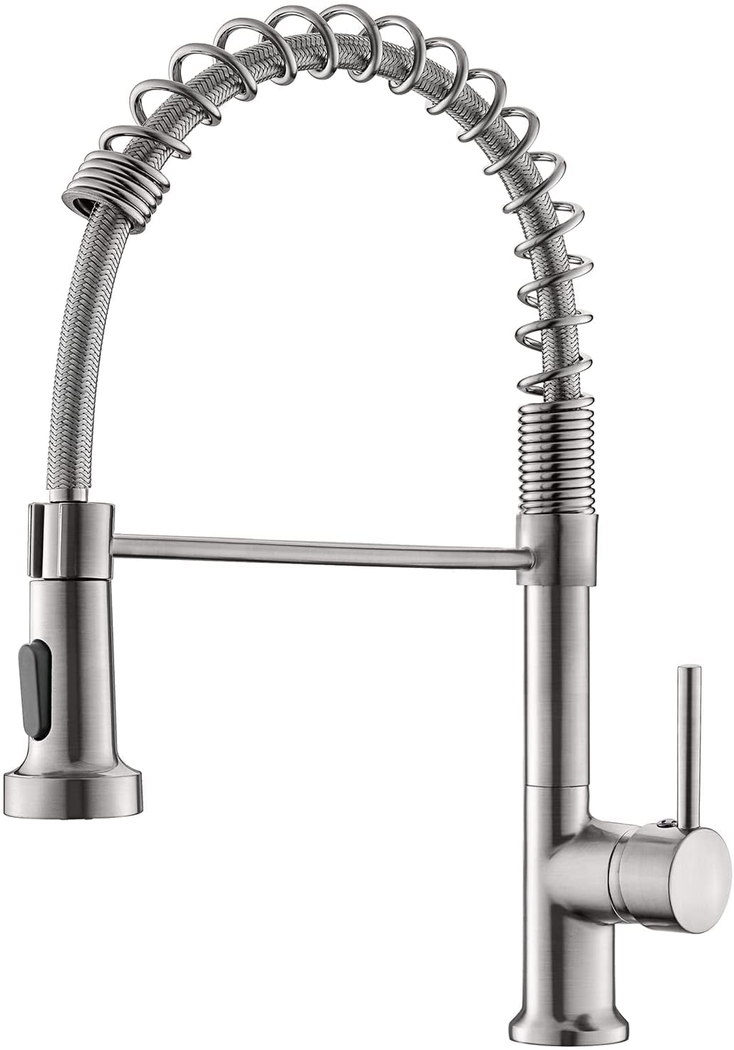 Kitchen Faucet with Pull down Sprayer High Arc Single Handle Spring Kitchen Sink Faucet Brushed Nickel Modern Rv Stainless Steel Kitchen Faucets