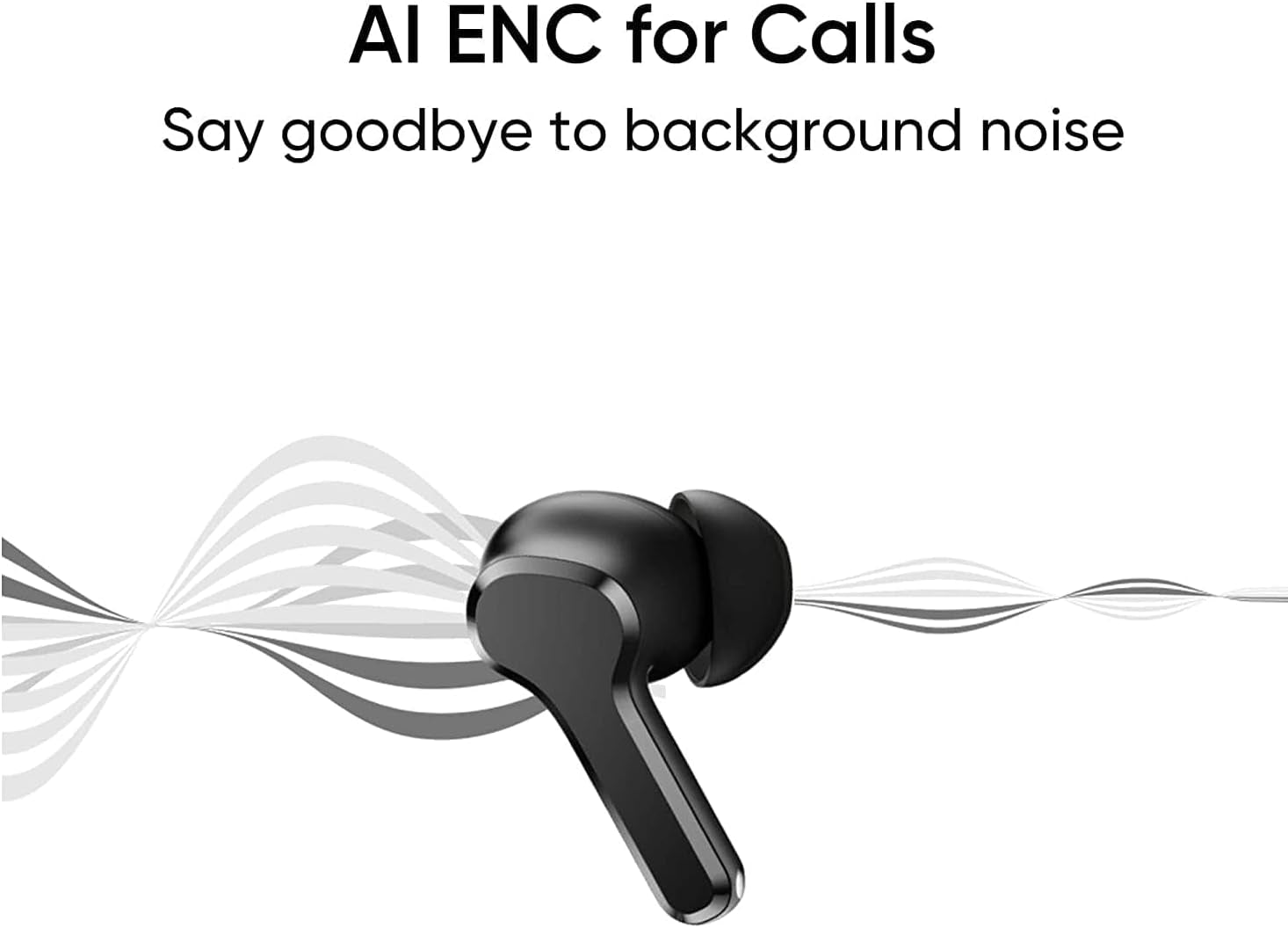 Techlife Buds T100 | IPX5 Water Resistance | Bluetooth 5.3 | up to 28 Hours Total Playback - (Black)