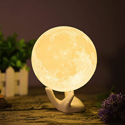 Moon Lamp Balkwan 3.5 Inches 3D Printing Moon Light Uses Dimmable and Touch Control Design
