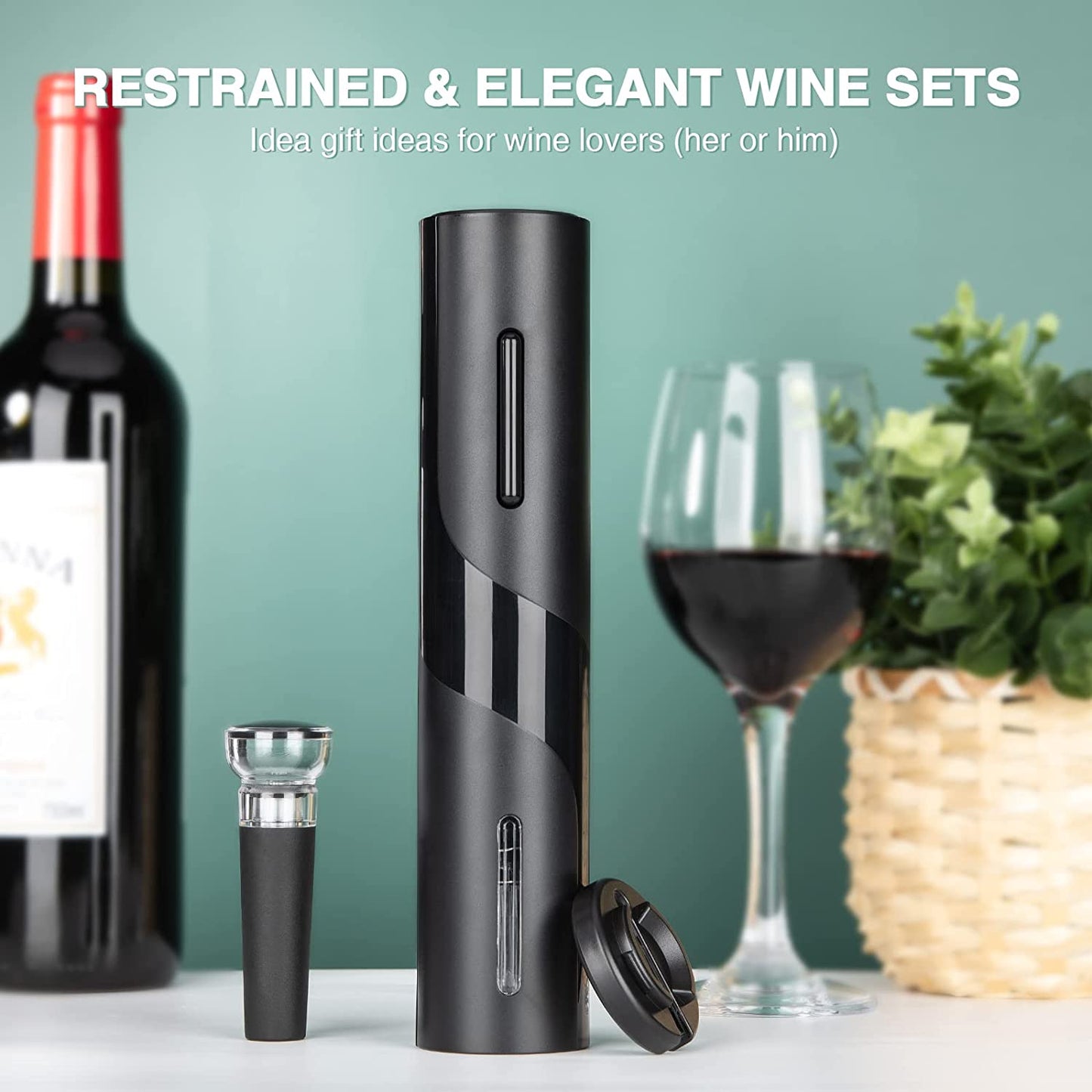 Wine Bottle Opener Stopper Electric Automatic Wine Corkscrew Christmas Gifts Set