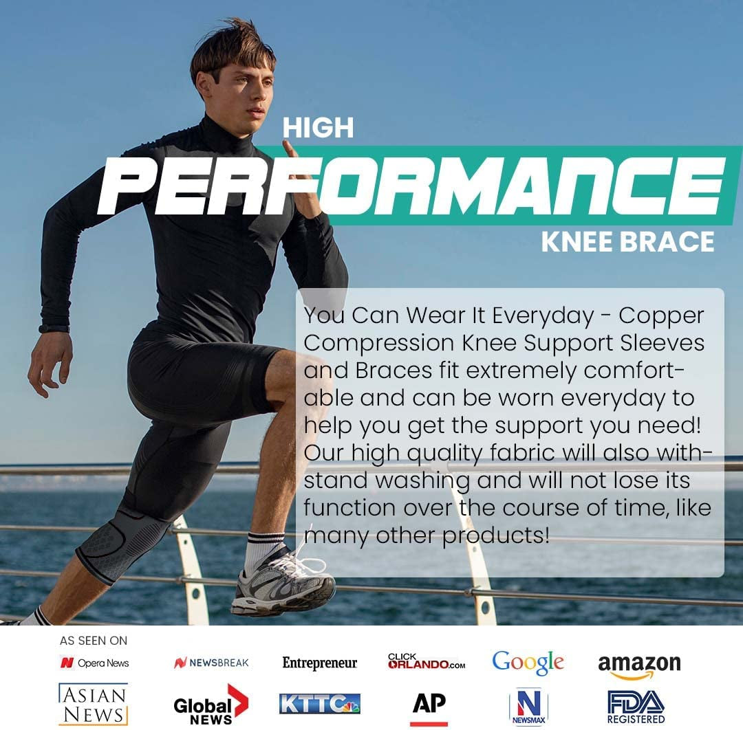 Knee Braces for Knee Pain Women & Men - 2 Pack Knee Brace for Knee Pain Set, Knee Brace Compression Sleeve, Knee Braces for Knee Pain Meniscus Tear, ACL & Arthritis Pain Relief - Knee Sleeves
