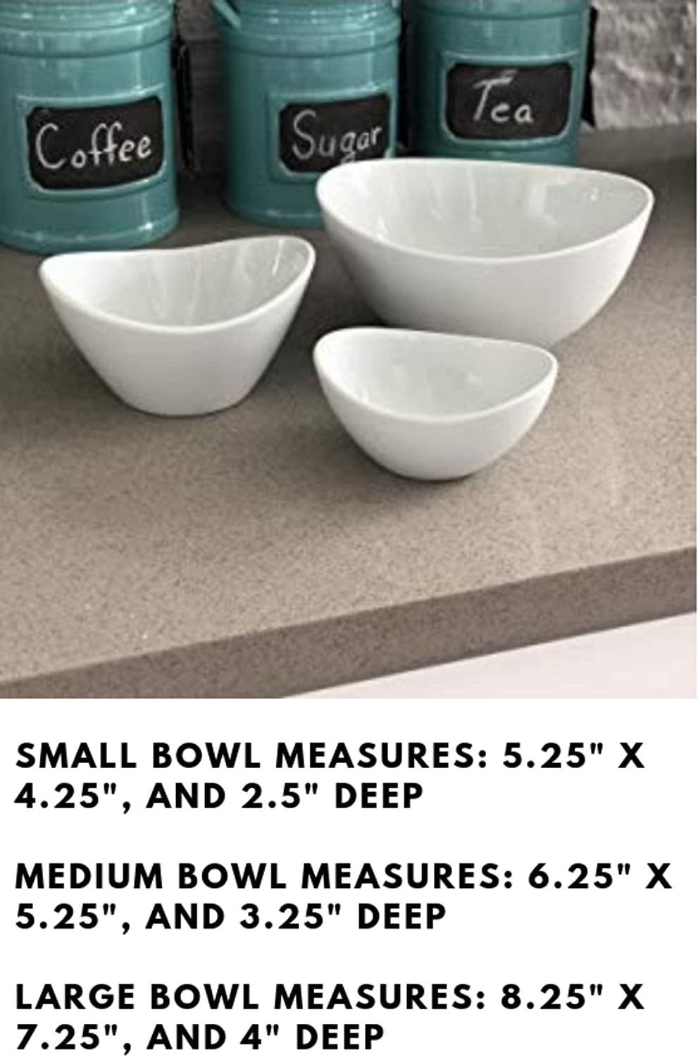 3 Tier White Oval Bowl Set with Collapsible Thicker Metal Rack - Perfect Display for Chips, Dips, Candy, Fruit and More Collapsible Stand with Nesting Bowls for Easy Storage