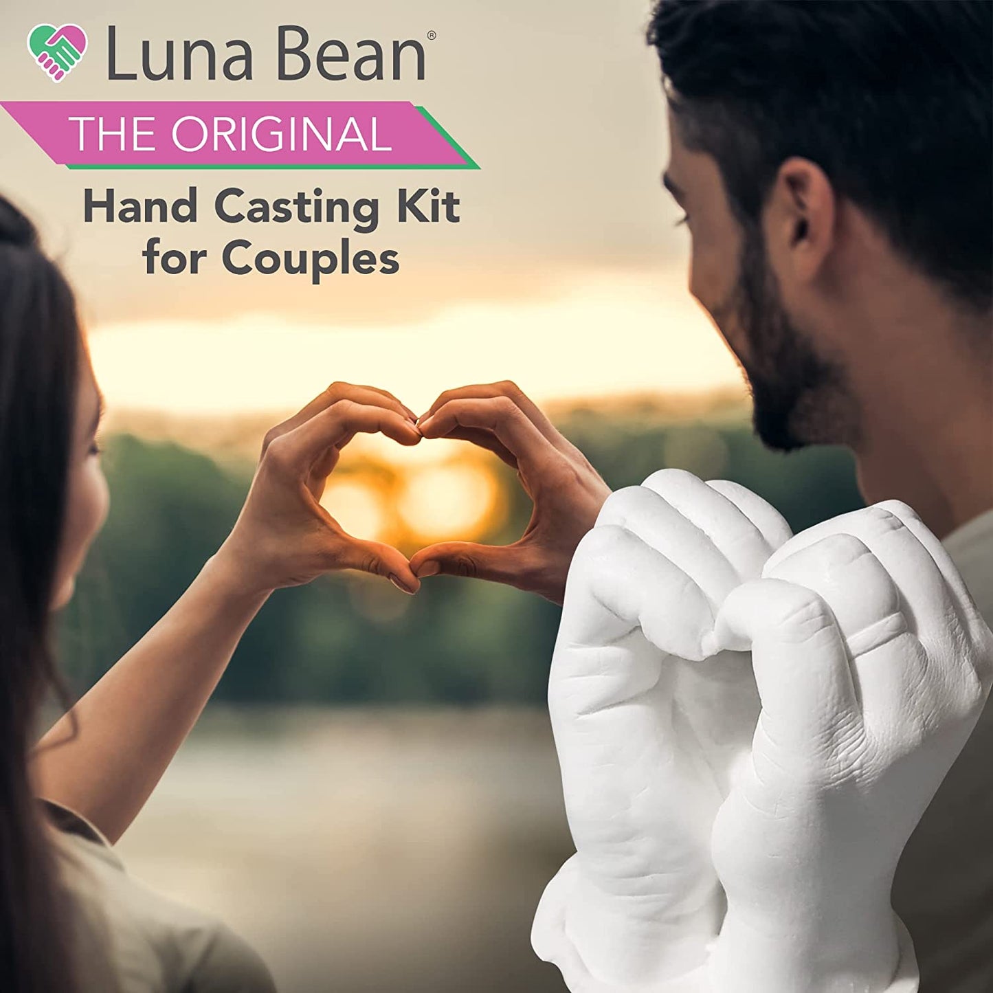 Luna Bean Keepsake Hands Casting Kit | DIY Plaster Statue Casting Kit | Hand Holding Craft for Couples, Adult & Child, Wedding, Friends, Anniversary