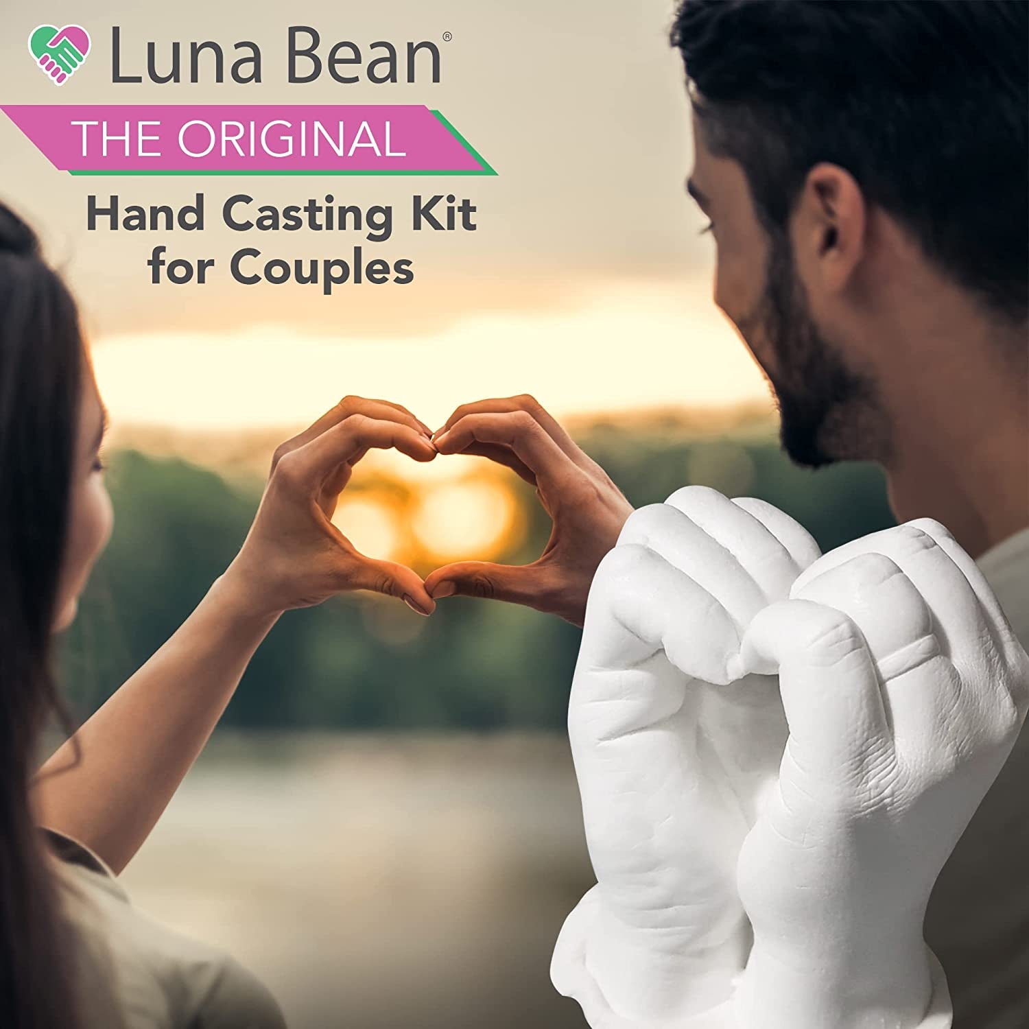Luna Bean Keepsake Hands Casting Kit | DIY Plaster Statue Casting Kit | Hand Holding Craft for Couples, Adult & Child, Wedding, Friends, Anniversary