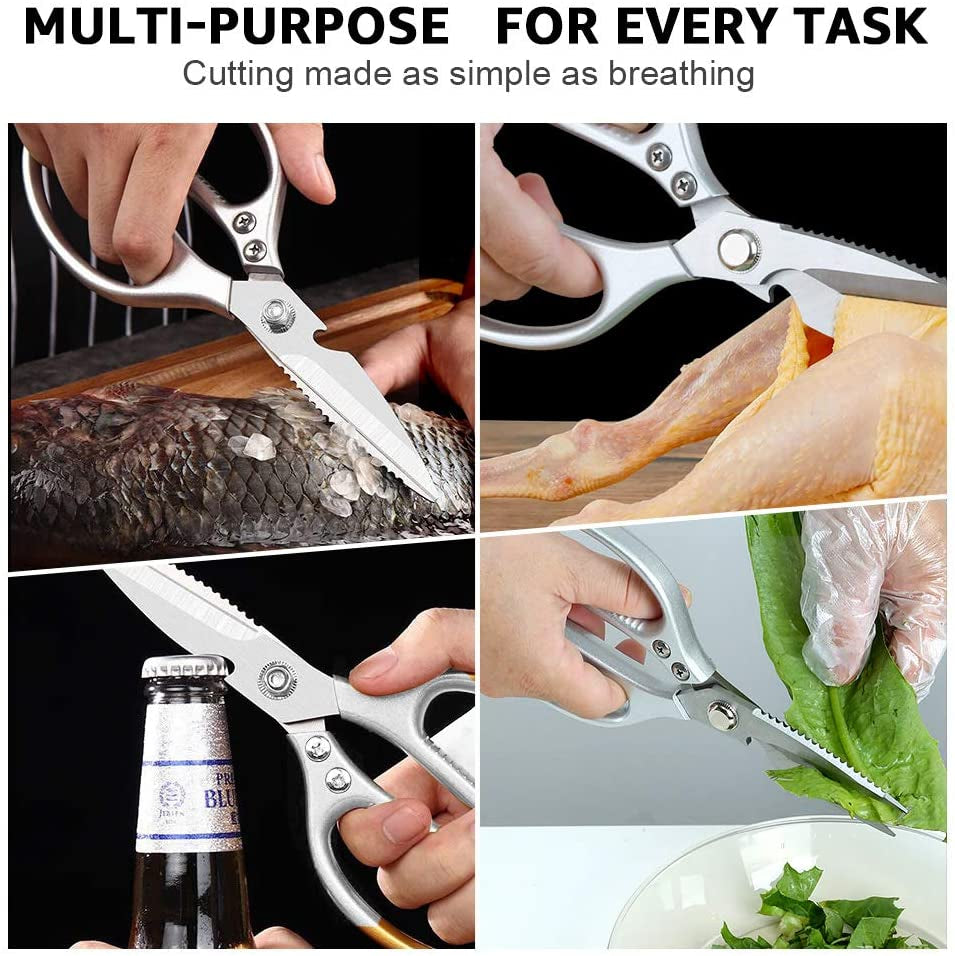 Kitchen Shears 2 Pack,Multi Function Kitchen Scissors Heavy Duty 304 Stainless Steel,For Chicken,Meat,Fish