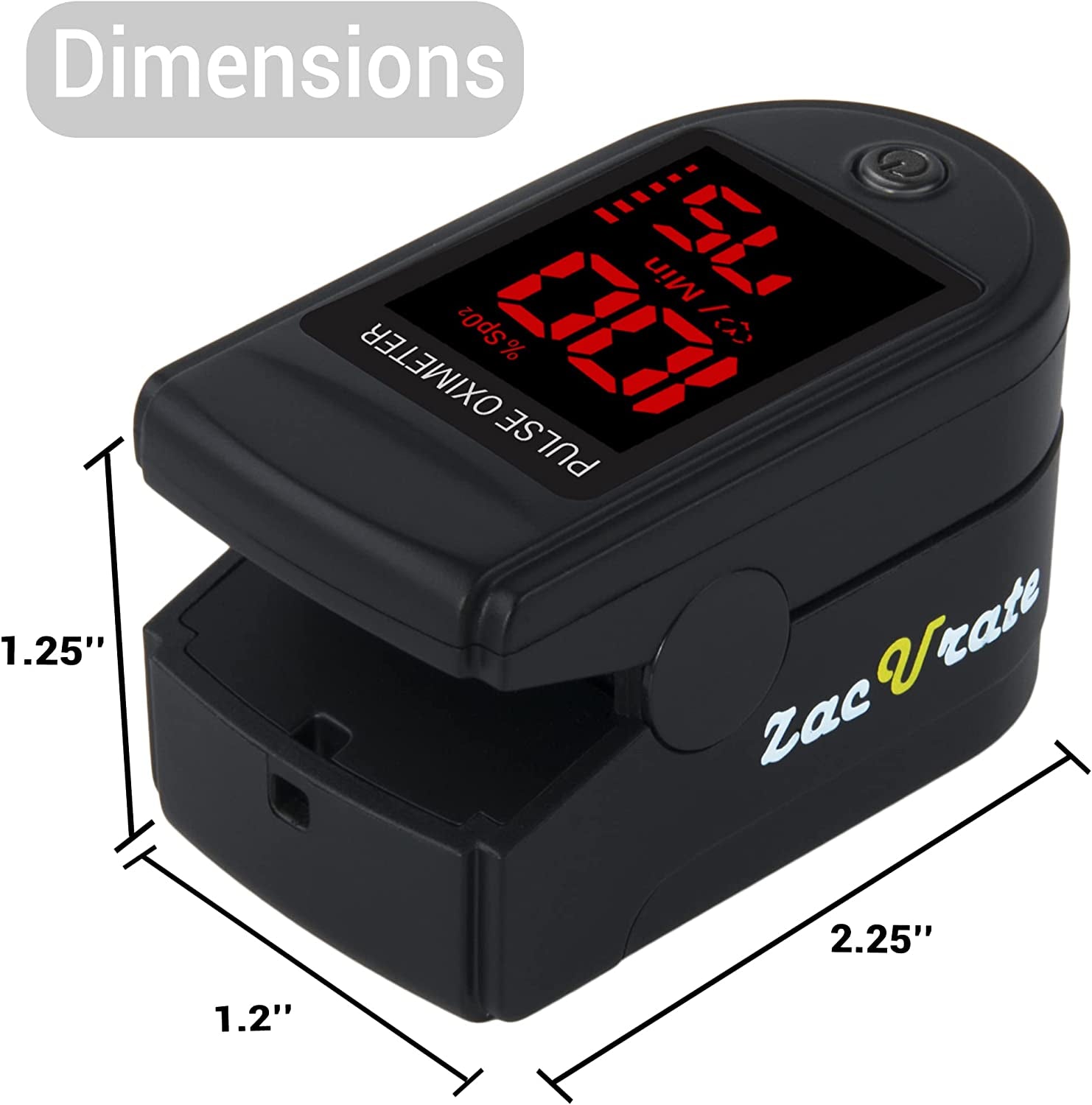Pro Series 500DL Fingertip Pulse Oximeter Blood Oxygen Saturation Monitor with Silicon Cover, Batteries and Lanyard (Royal Black)