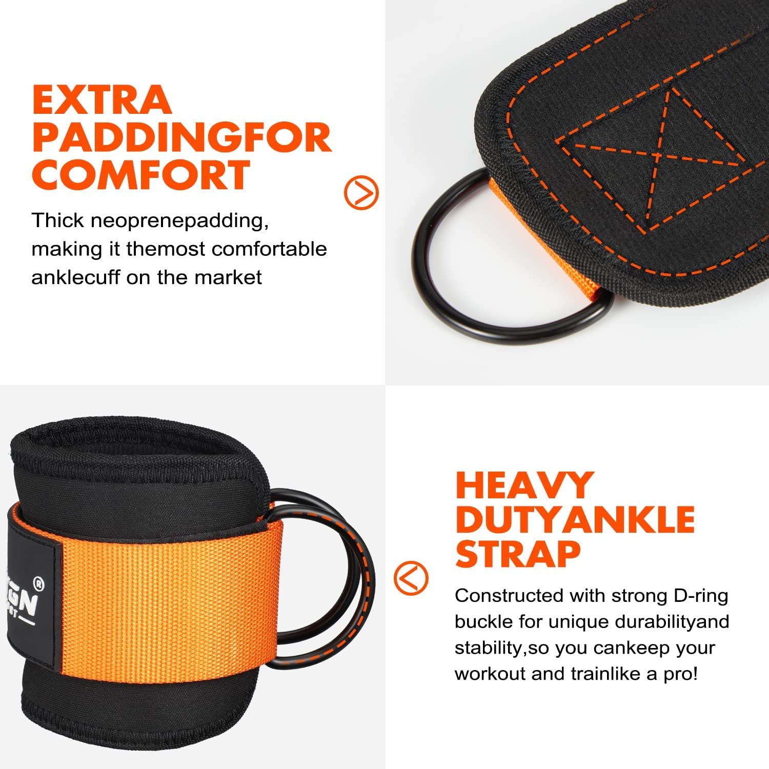 Ankle Resistance Bands, Ankle Bands for Working Out with Cuffs, Resistance Bands for Leg Butt Training Workout Equipment for Kickbacks Hip Gluteus Training Exercises, Ankle Strap with Exercise Bands