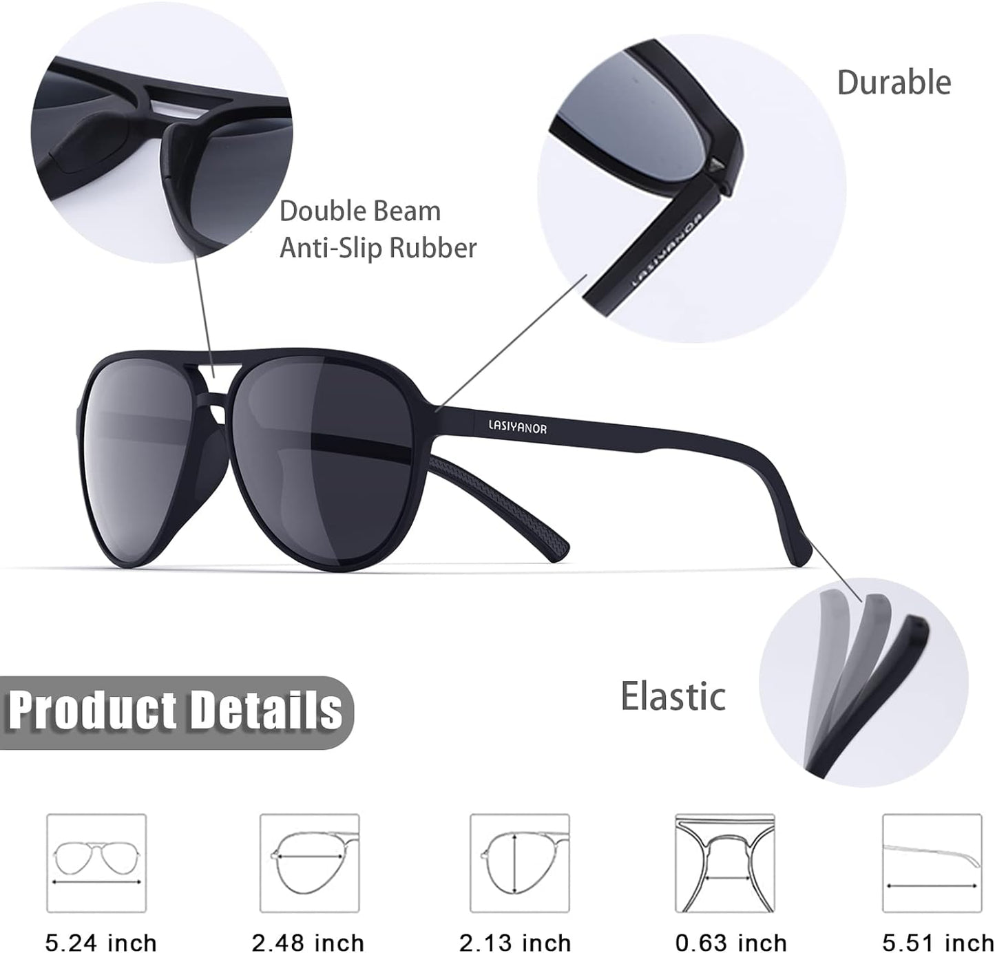 Lightweight TAC Polarized Tinted Classic Vintage Retro 70S Sunglasses, TR-90 Frame for Women Men, UV 400 Protection