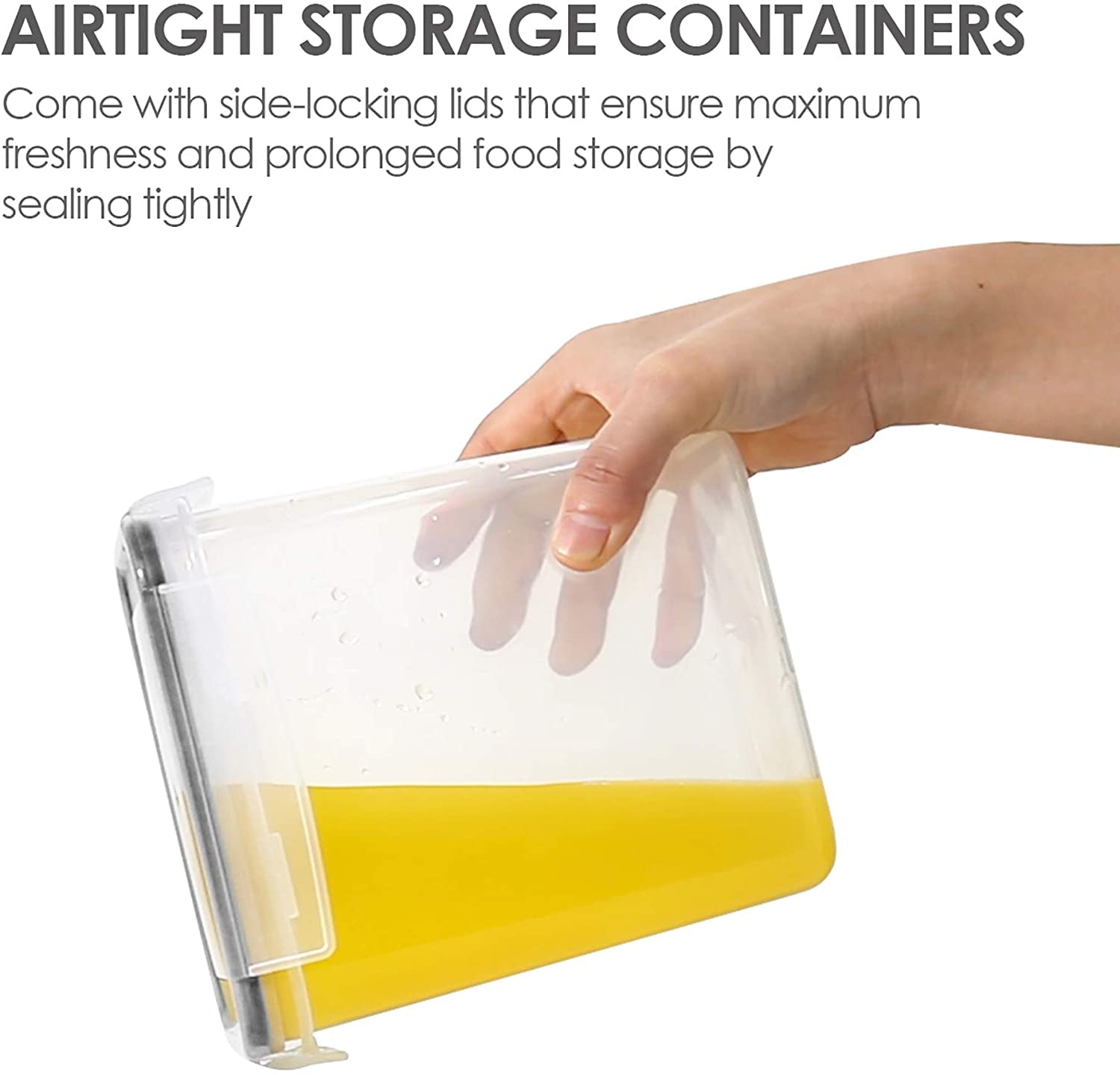 Airtight Food Storage Containers Set with Lids, 15Pcs BPA Free Plastic Dry Food Canisters for Kitchen Pantry Organization and Storage, Dishwasher Safe,Include 24 Labels, Black